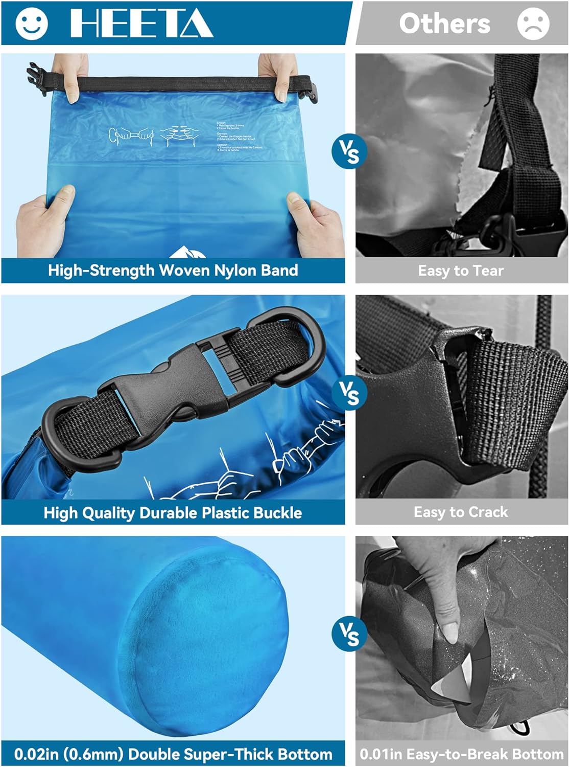 HEETA Waterproof Dry Bag for Travel