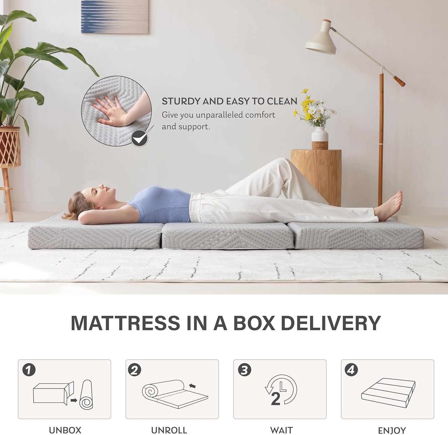 MLILY Tri-Fold Memory Foam Mattress
