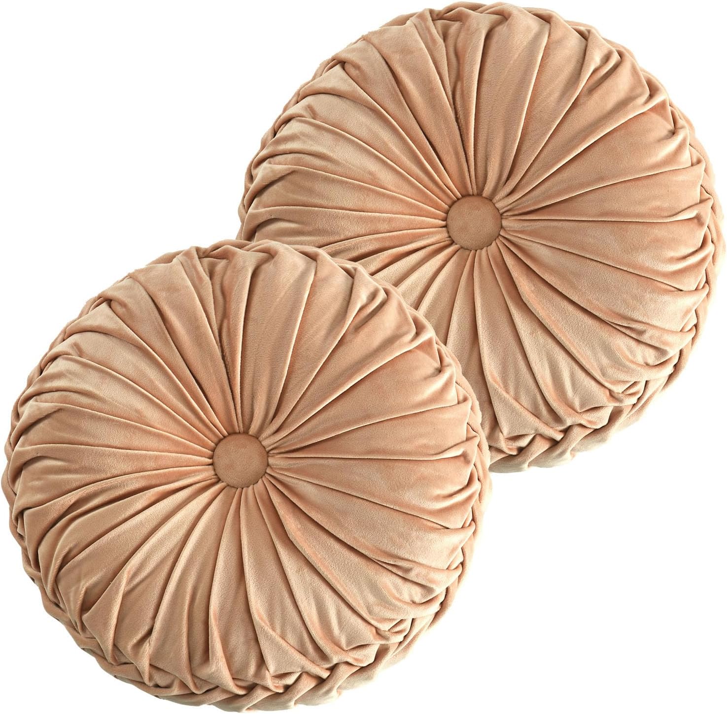 HIG Decorative Round Pleated Throw Pillows
