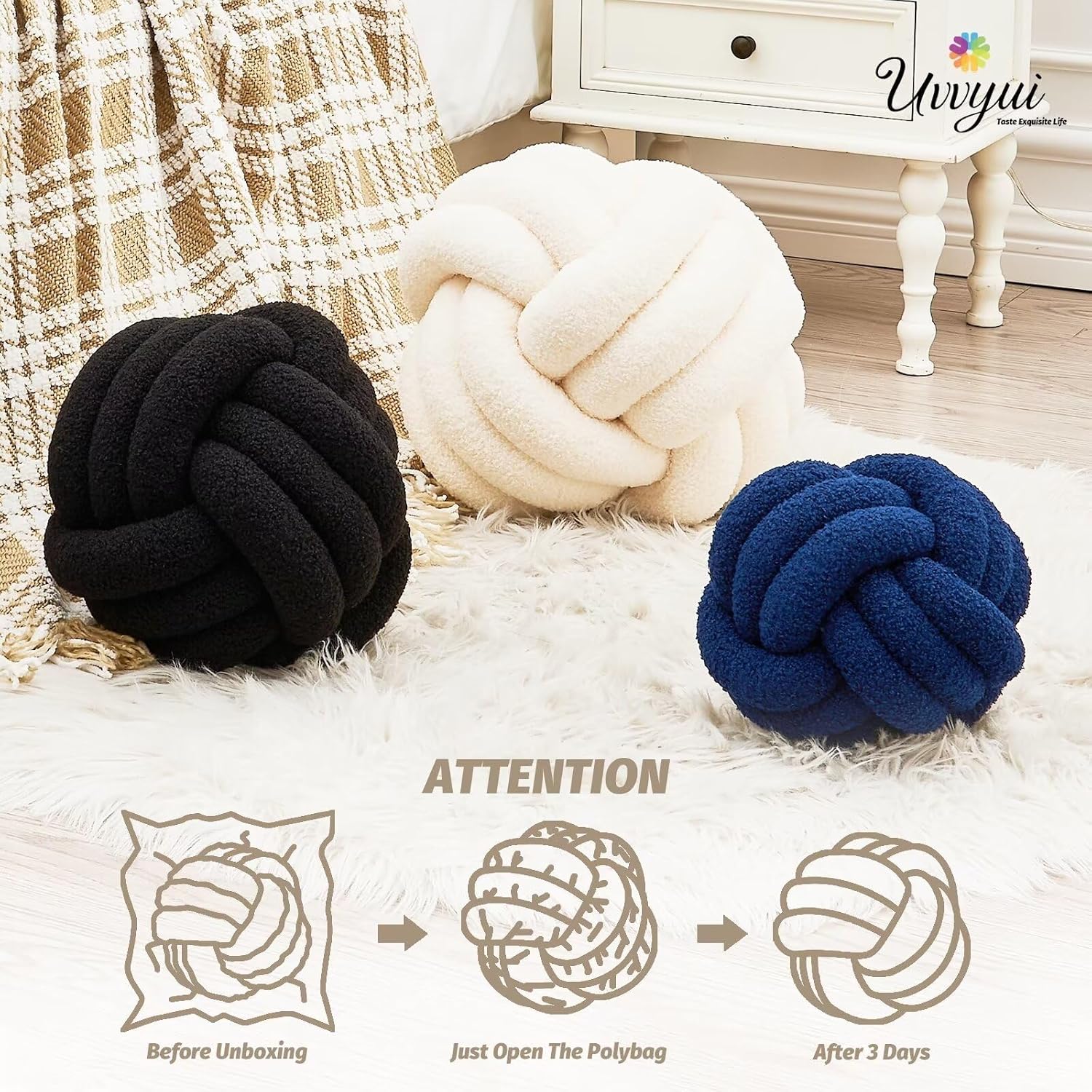 Uvvyui Knot Pillow Ball Soft Home Decorative