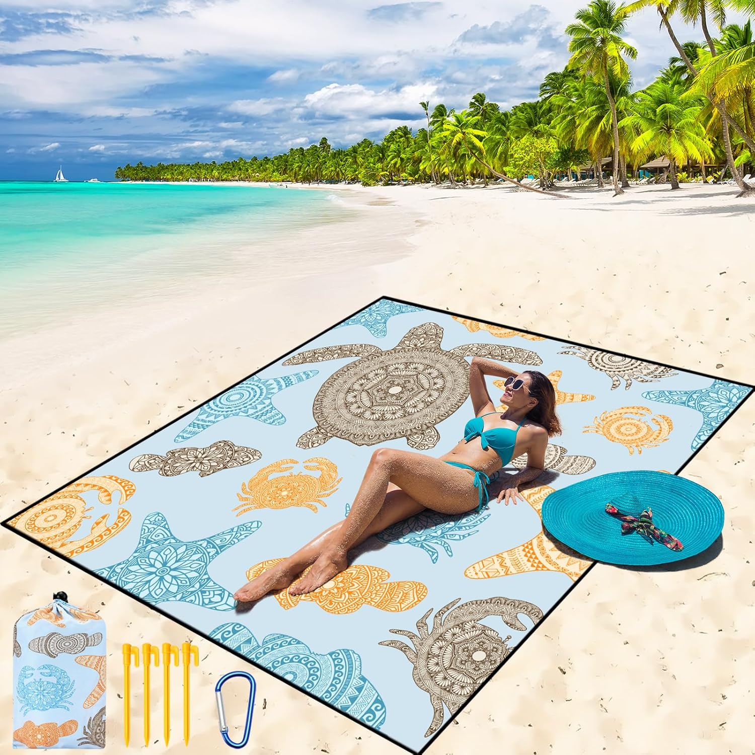 Beach Blanket Waterproof Sandproof Beach Mat
