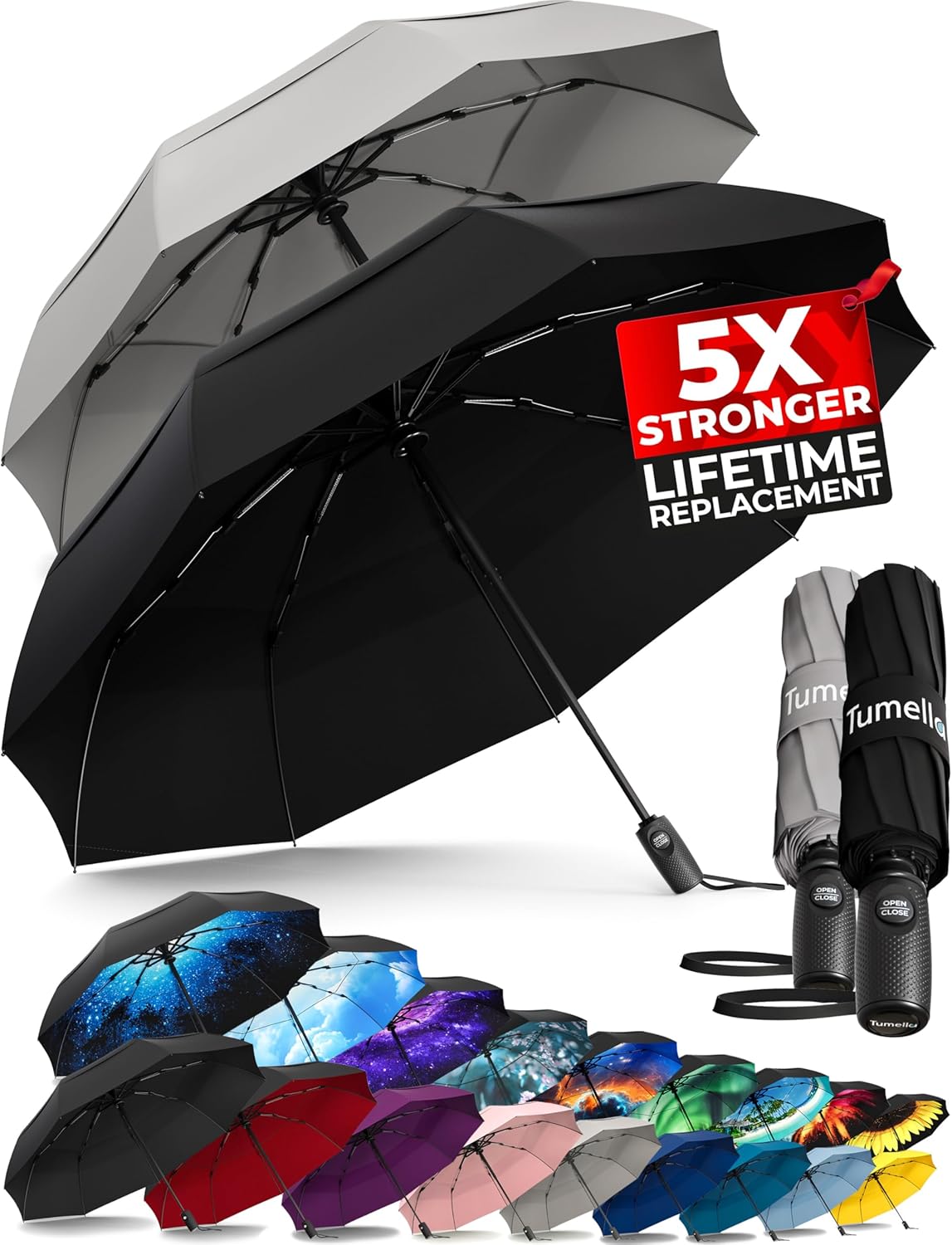 TUMELLA Windproof Travel Umbrella