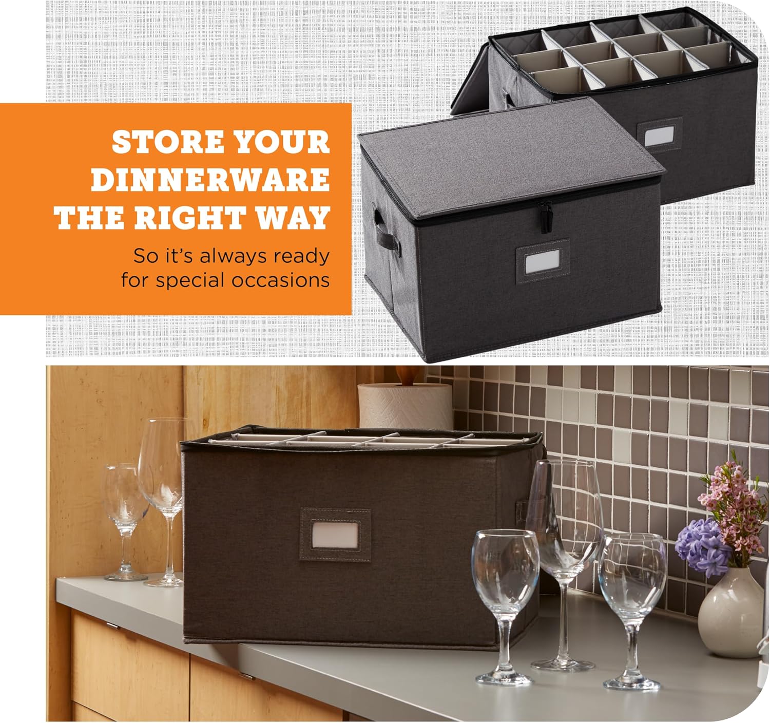 StorageLAB Wine Glass Storage Containers