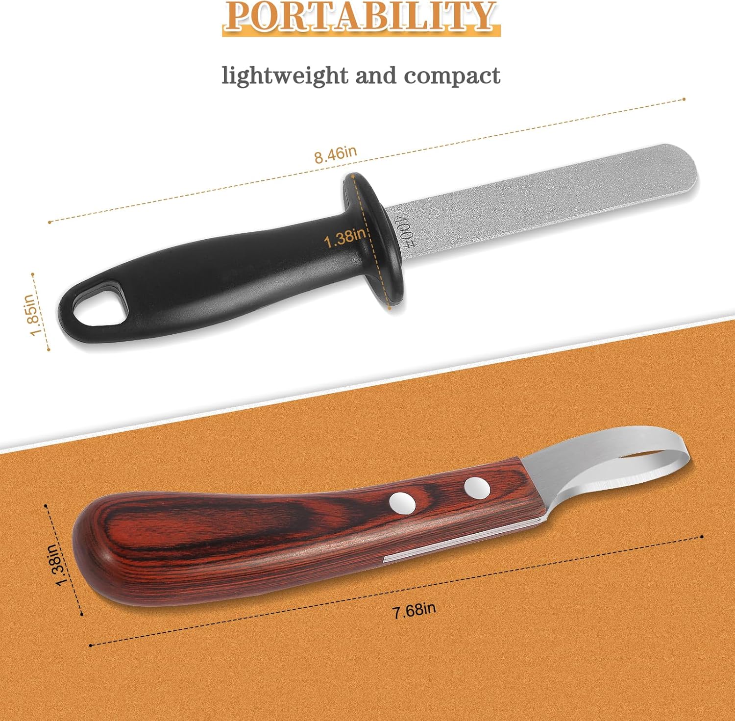 Hoof Knife with Sharpener Farrier Tool Kit for Horses