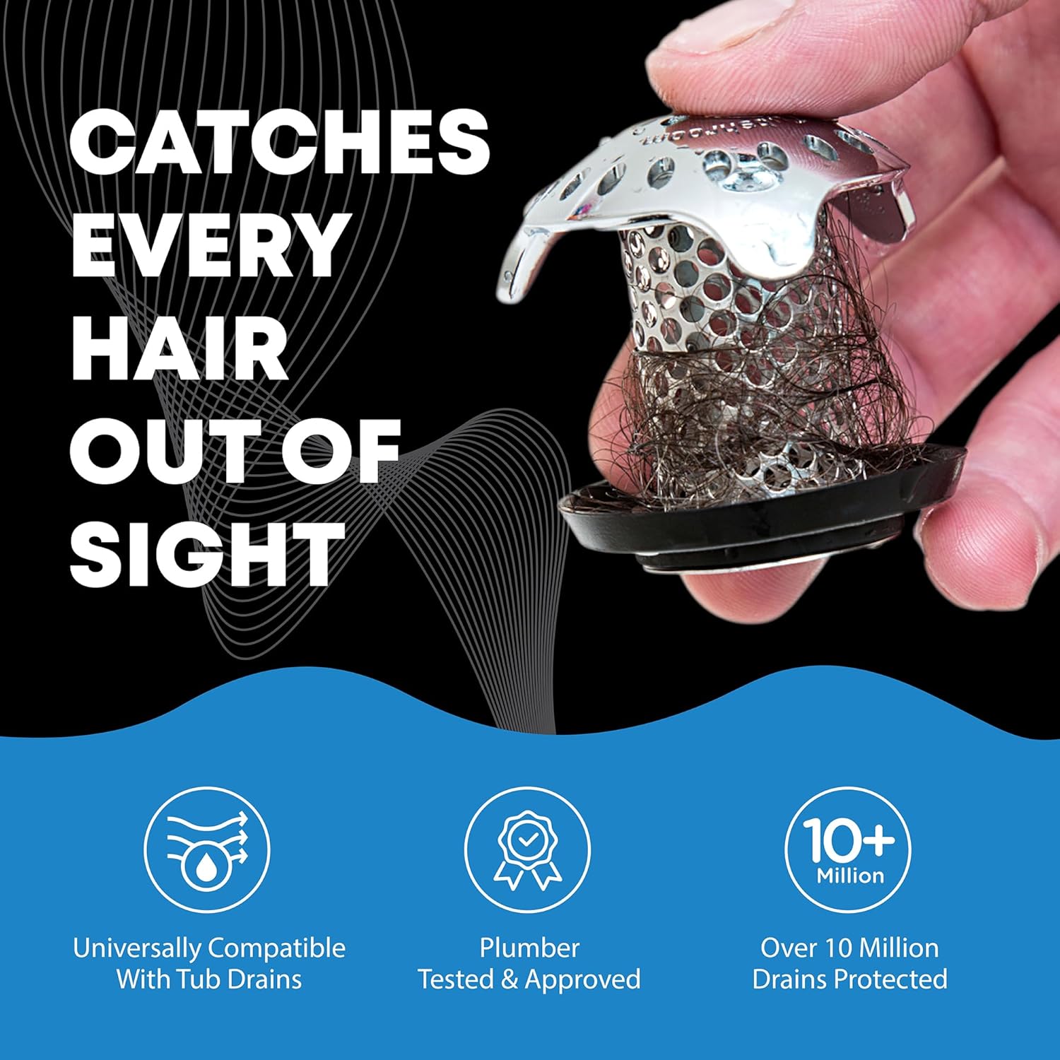 TubShroom Bath Tub Drain Protector Hair