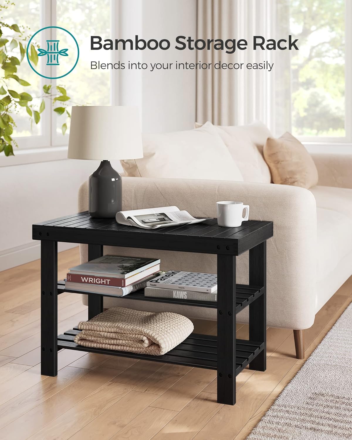 SONGMICS Shoe Rack Bench for Home