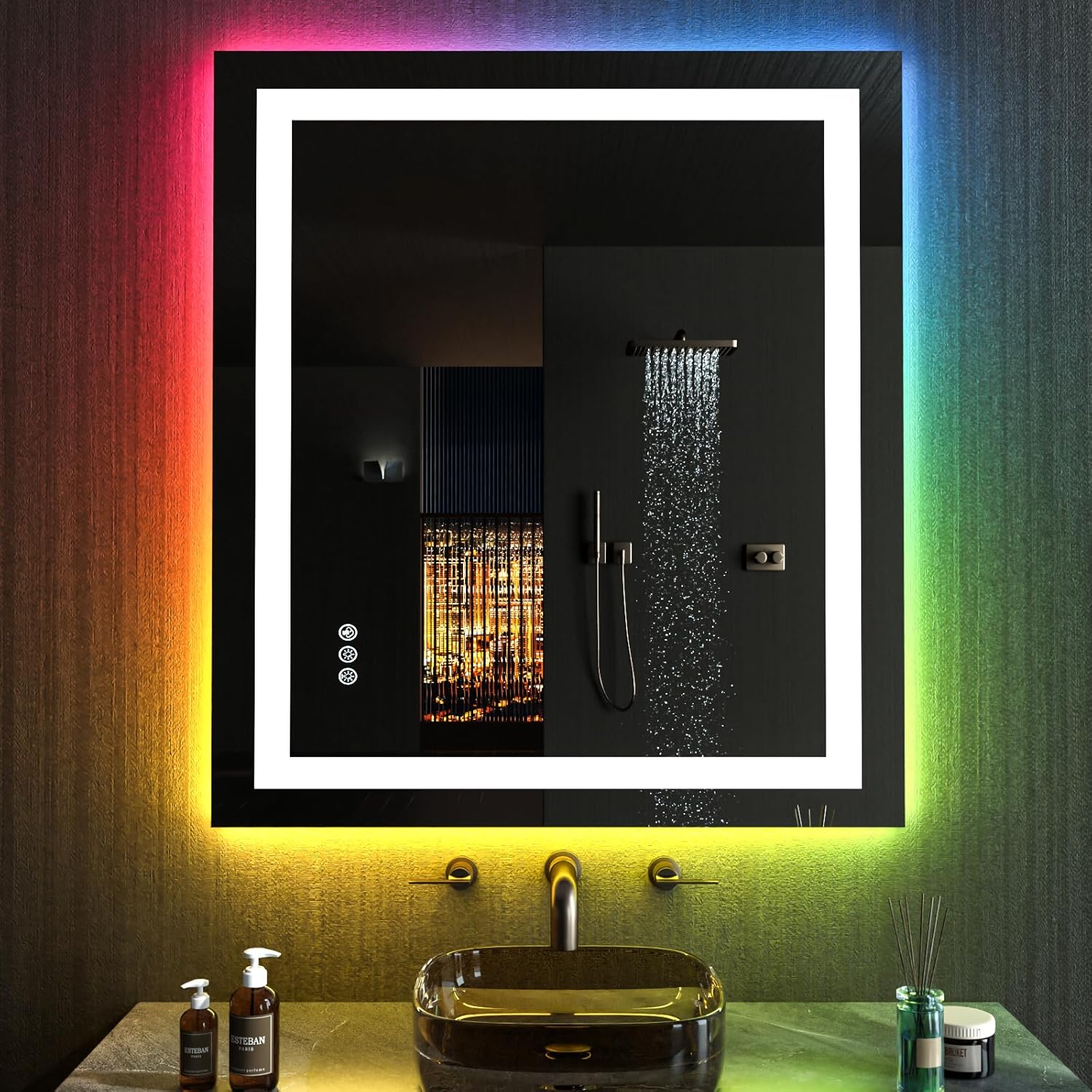 LOAAO 24X32 LED Bathroom Mirror with Lights