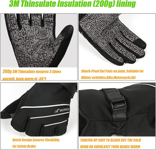MOREOK Waterproof & Windproof Winter Gloves for Men/Women