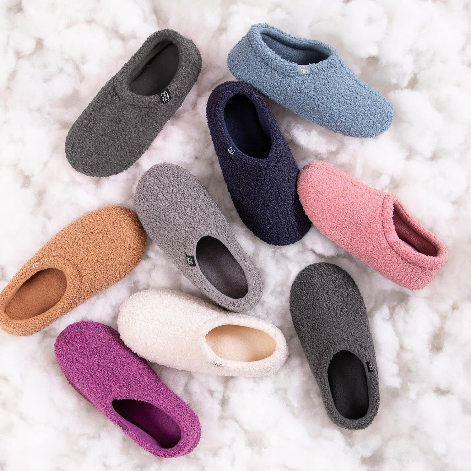 HomeTop Women's Fuzzy Curly Fur Foam Slippers