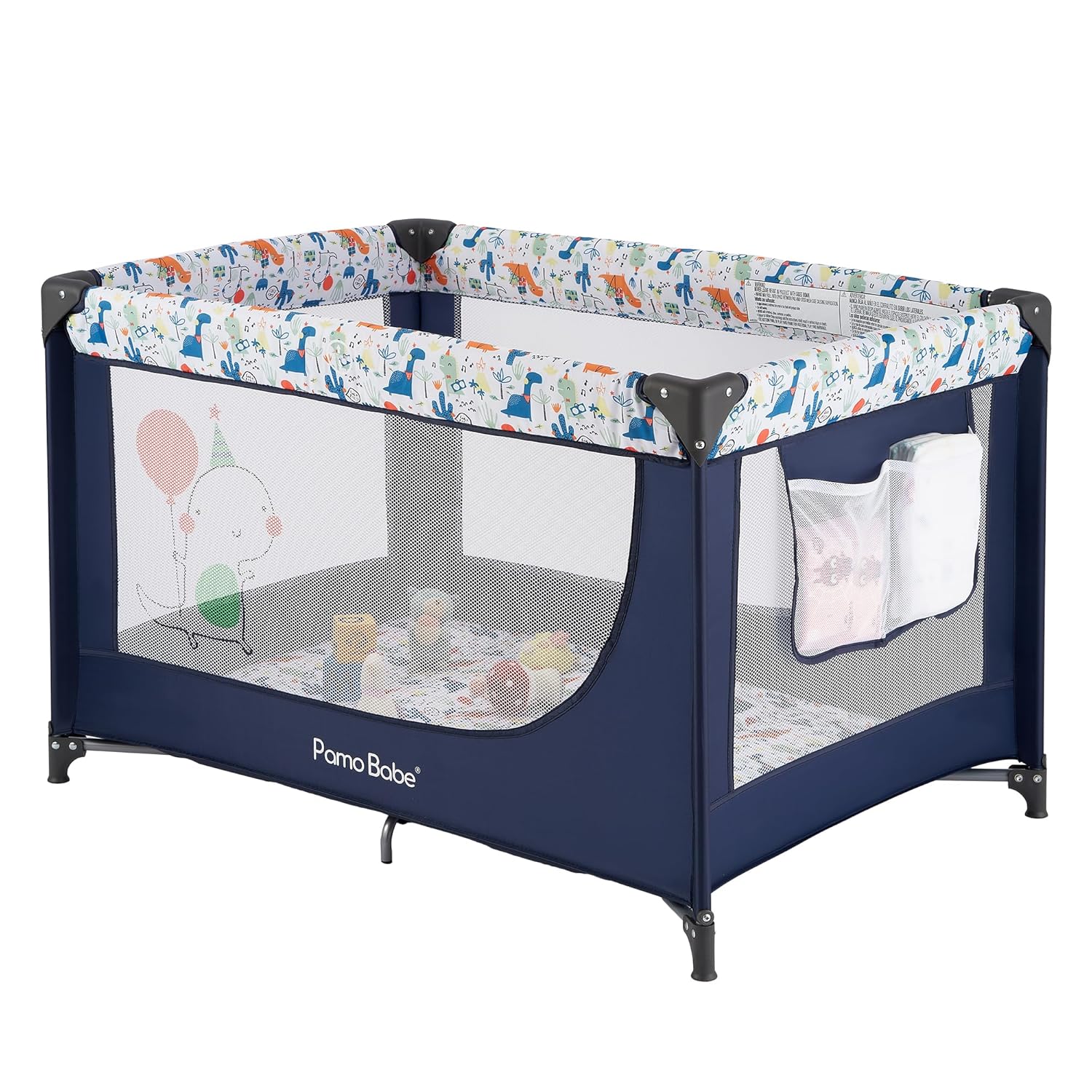 Pamo Babe Portable Crib Baby Playpen with Mattress