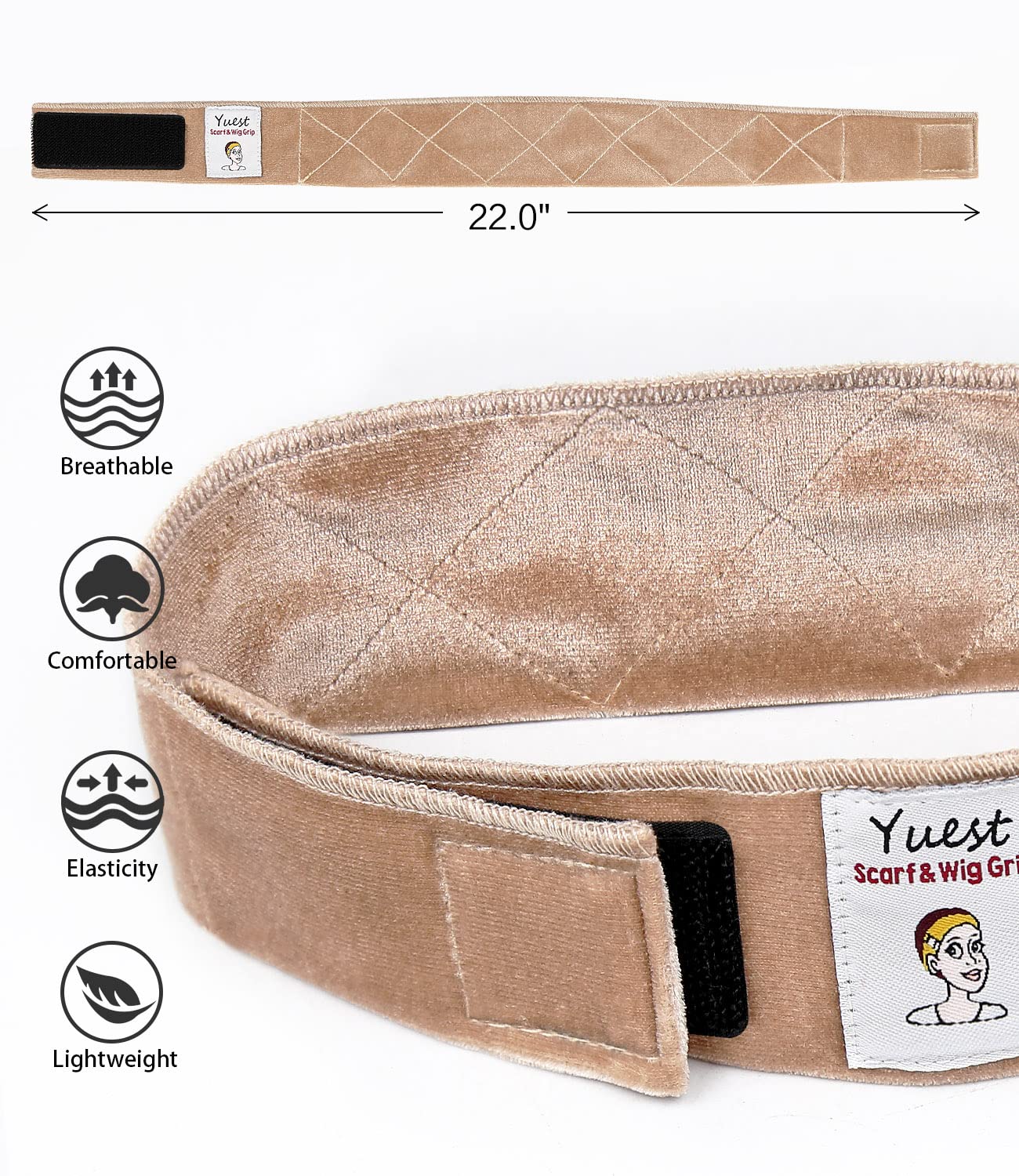 Wig Grip Band - Velvet Wig Grips Adjustable Headband