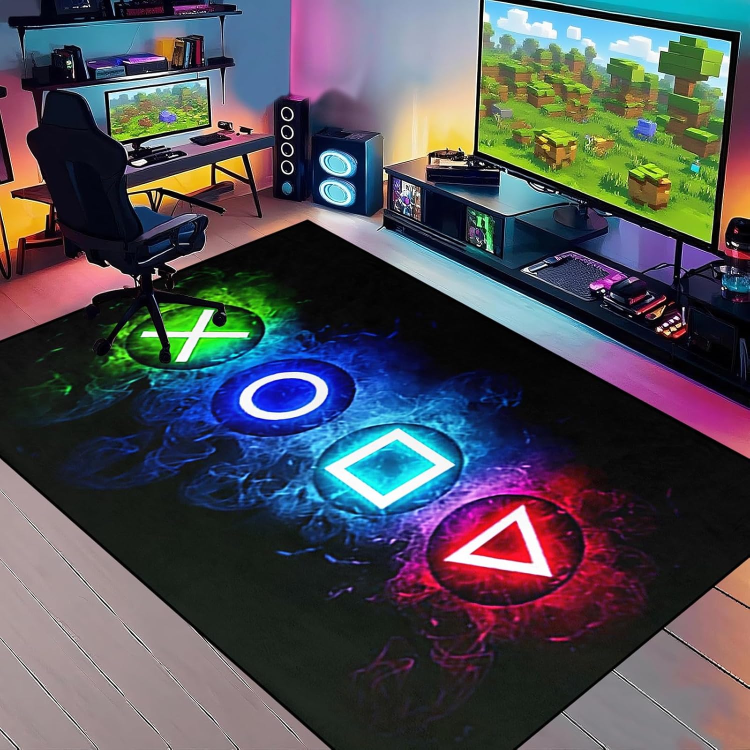 Gaming Area Rugs for Boys Cool Game Style Bedroom
