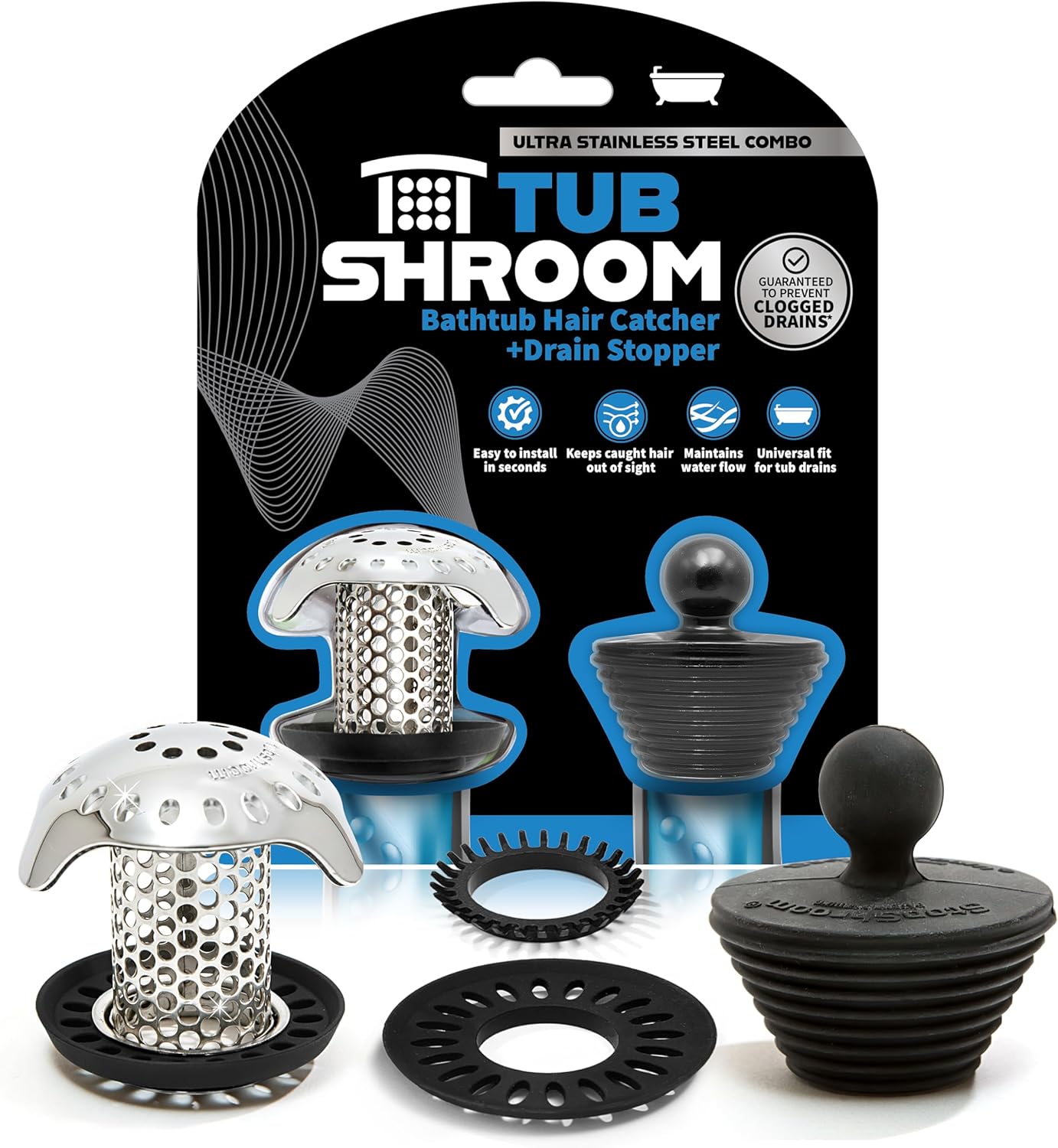 TubShroom Bath Tub Drain Protector Hair