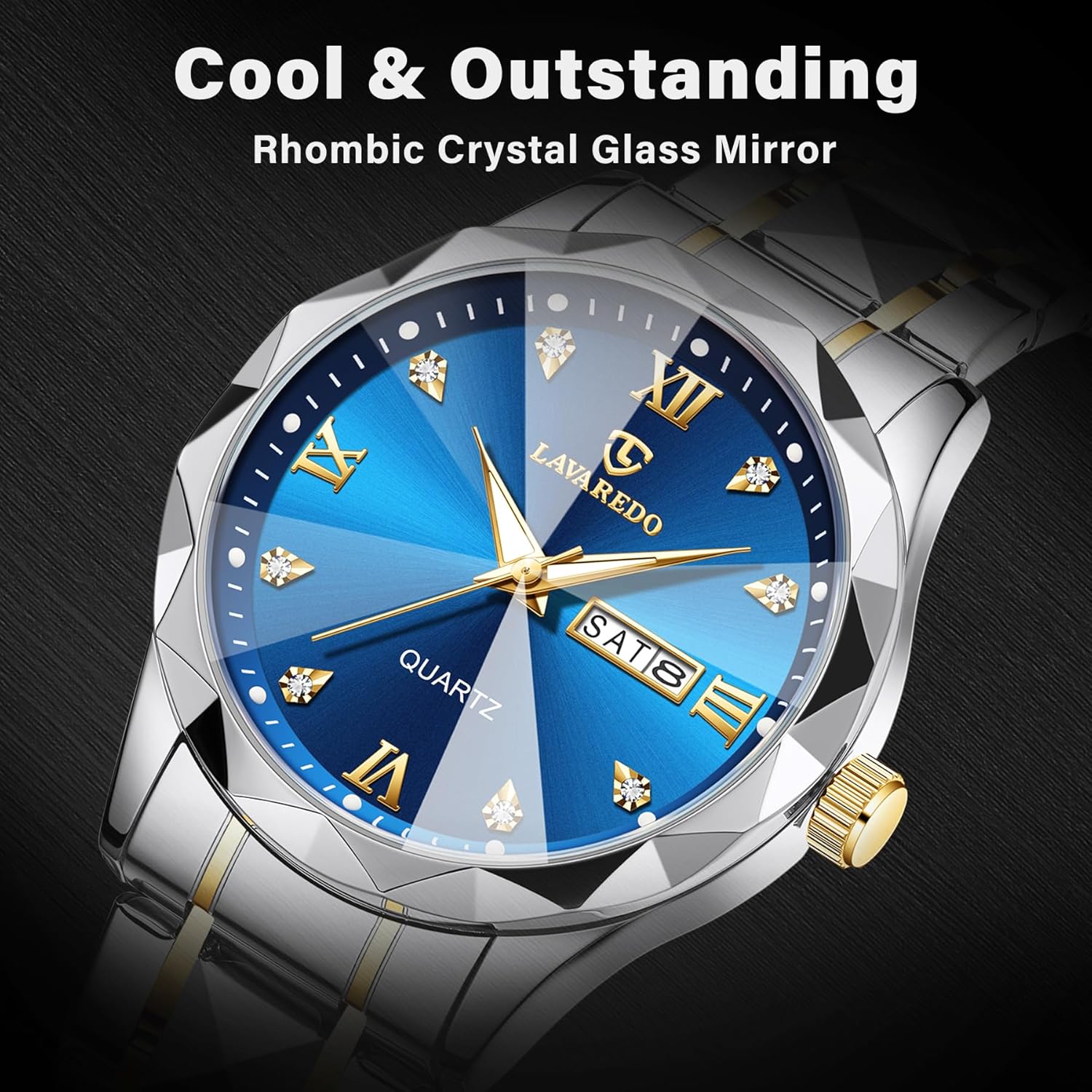 Men’s Luxury Diamond Stainless Steel Watch