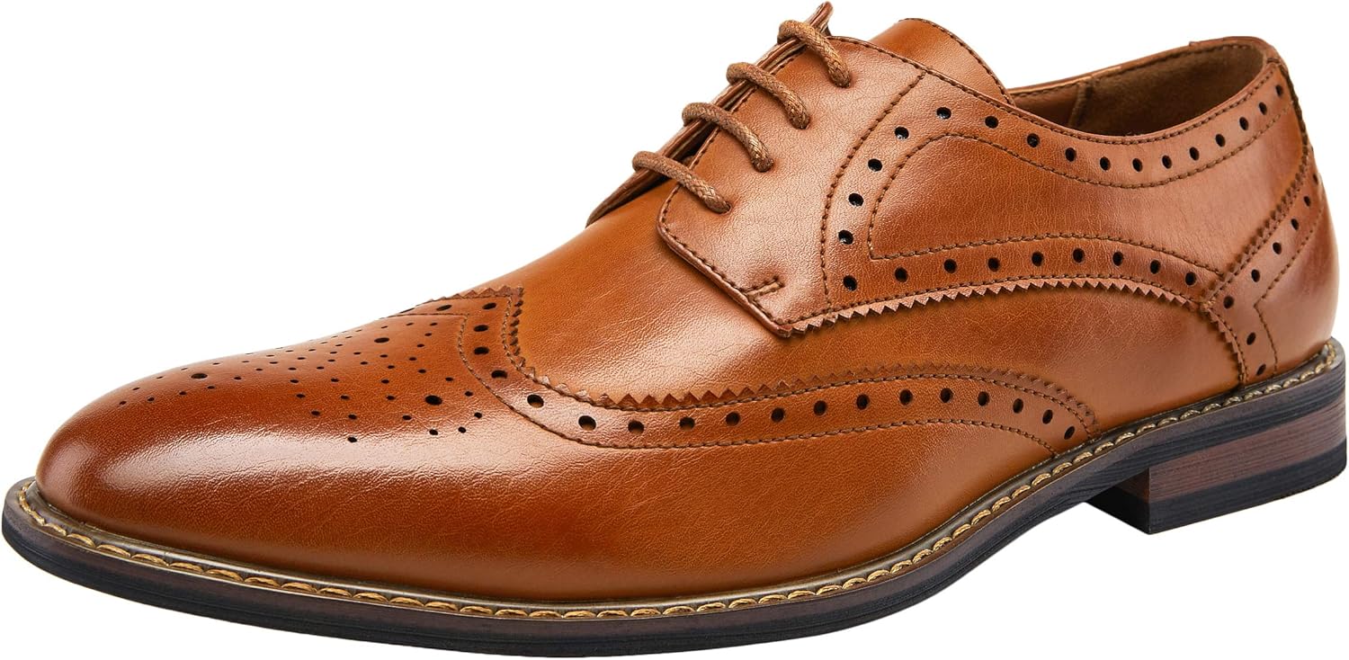 Jousen Men's Dress Cap Toe Shoes