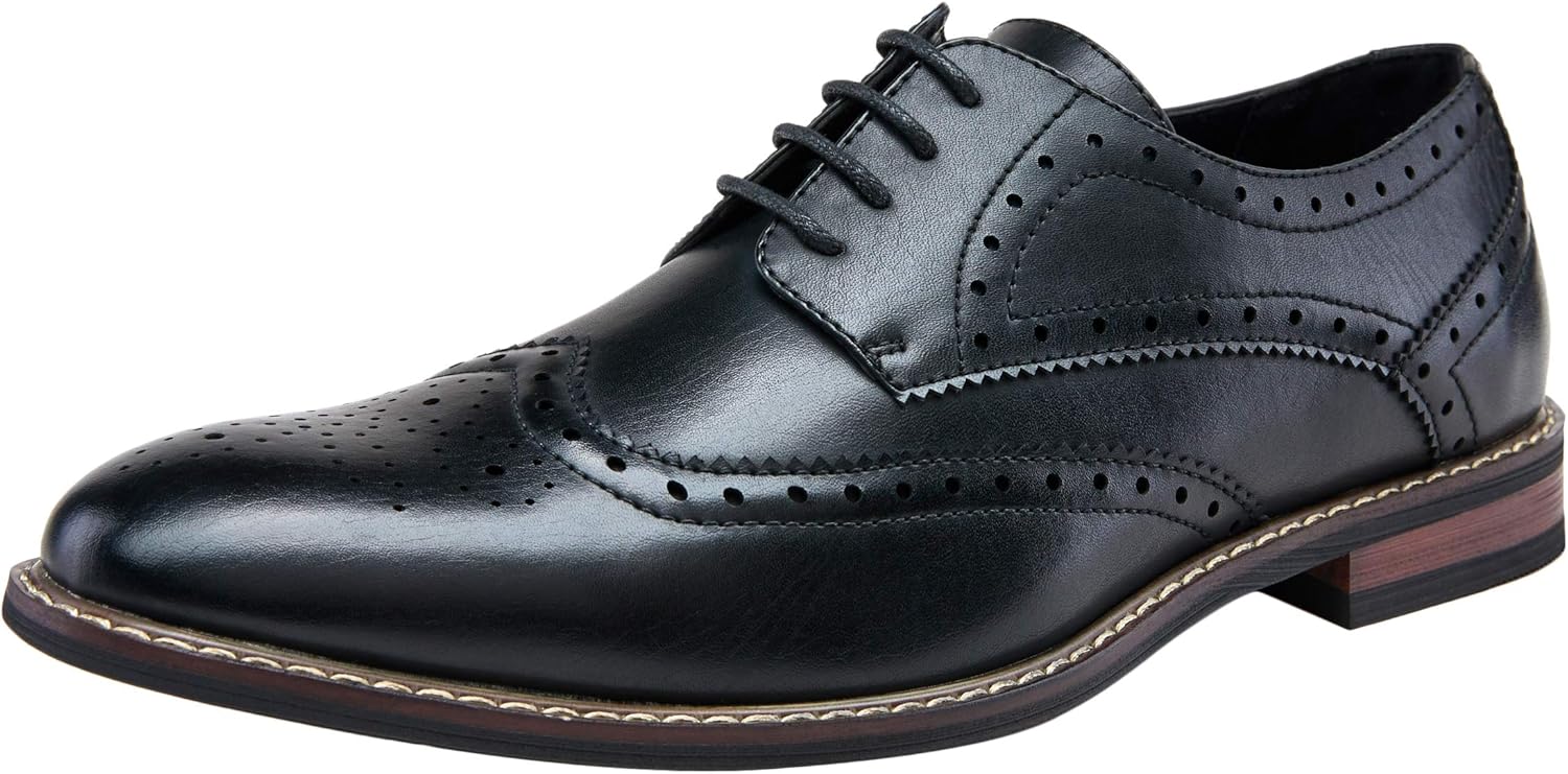 Jousen Men's Dress Cap Toe Shoes