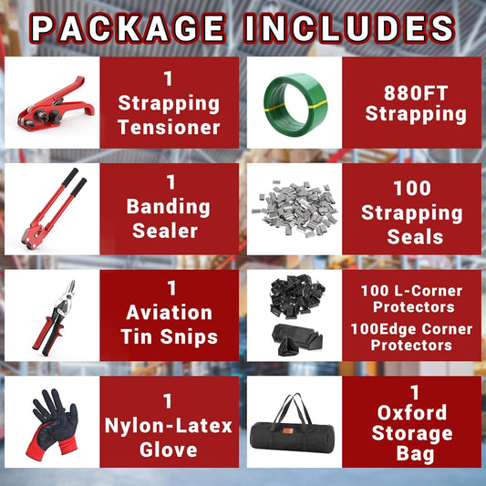 Pallet Strapping Tool Set with Tensioner