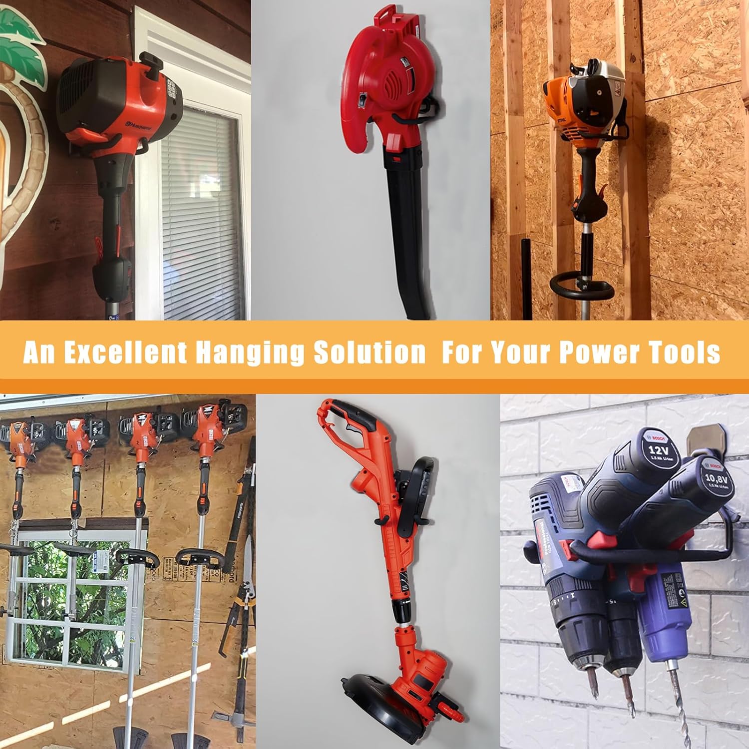 Garden Power Tool Hanger Garage Wall Hooks