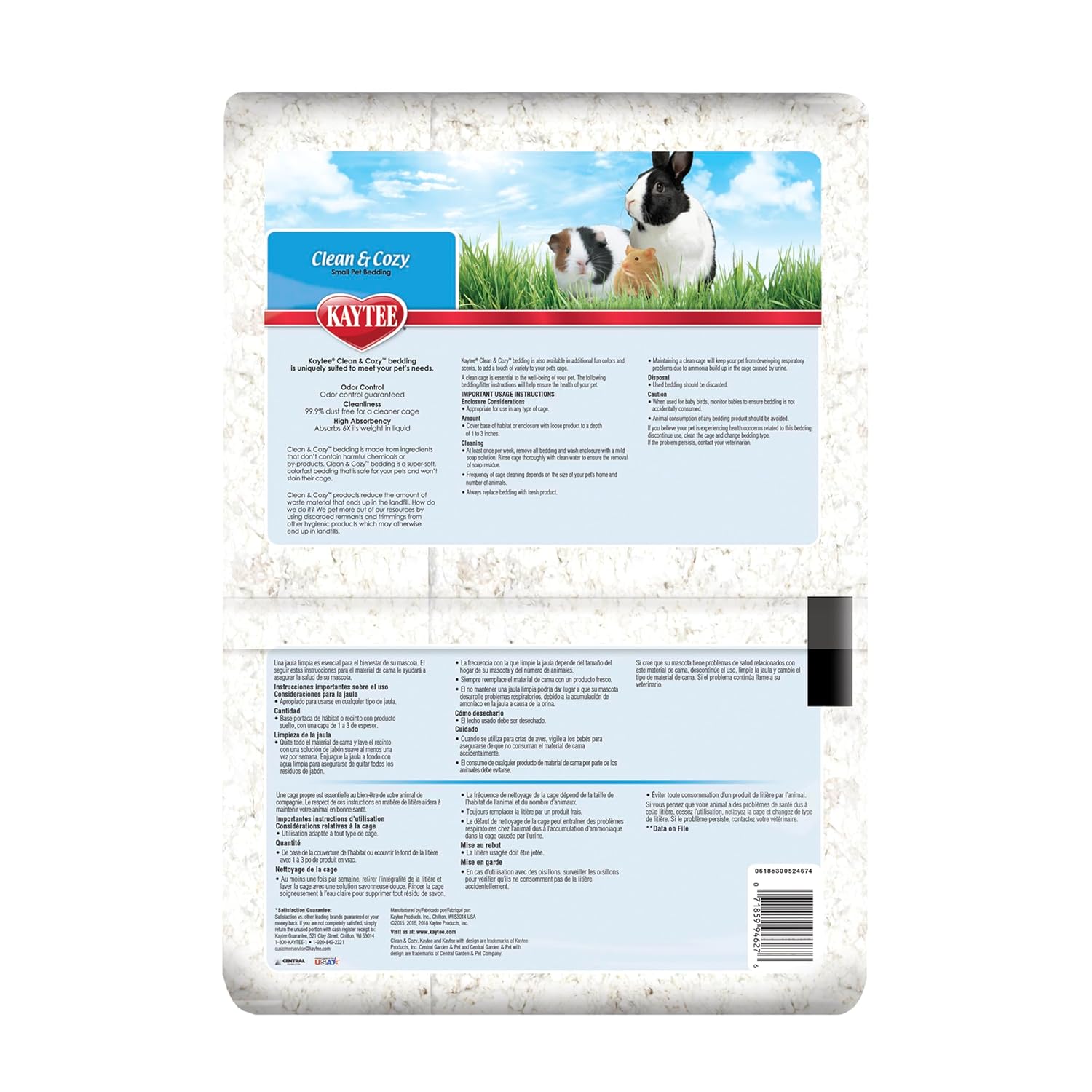 Kaytee Clean & Cozy White Paper Bedding for Small Pets
