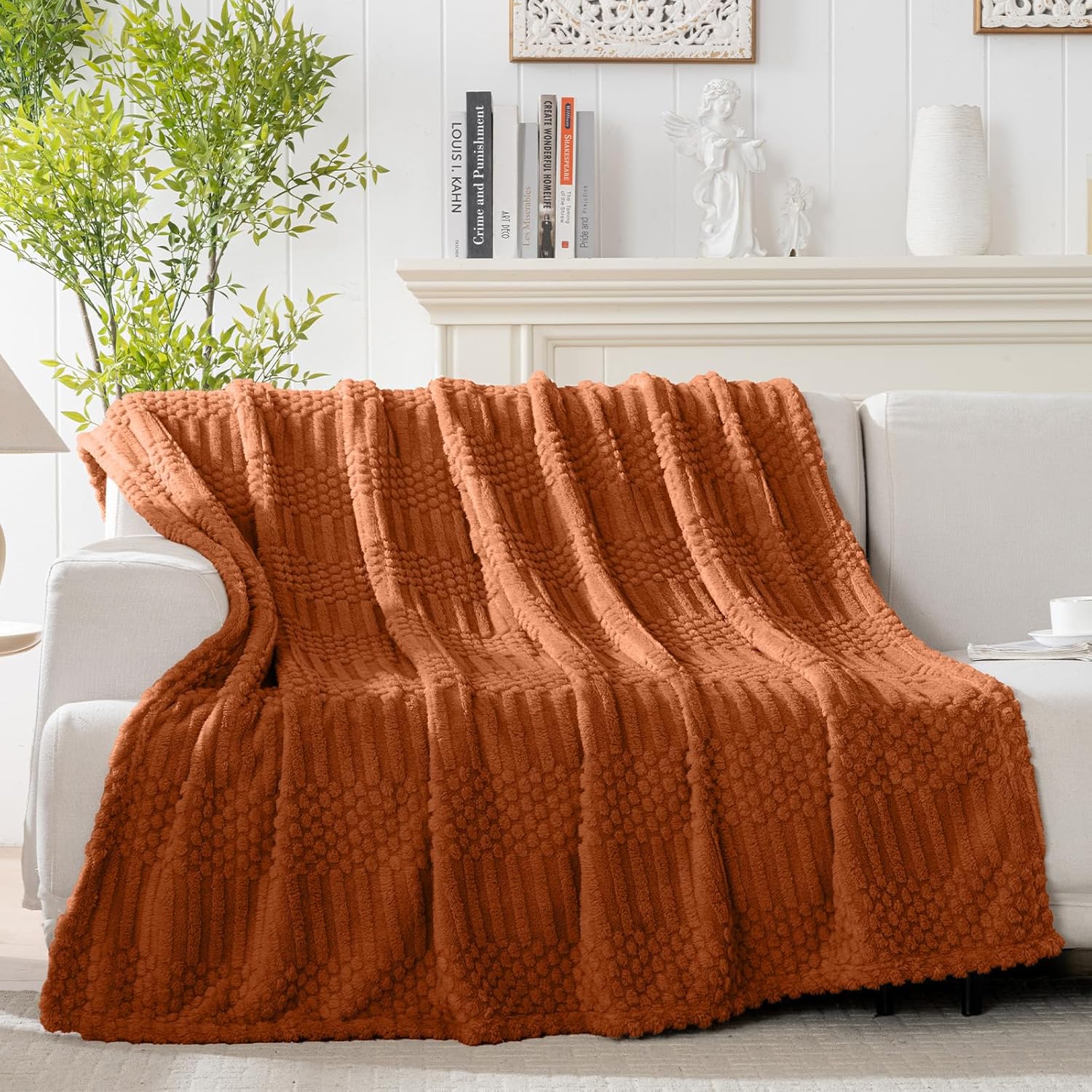 Rust Throw Blanket Soft & Fluffy FleeceBlanket