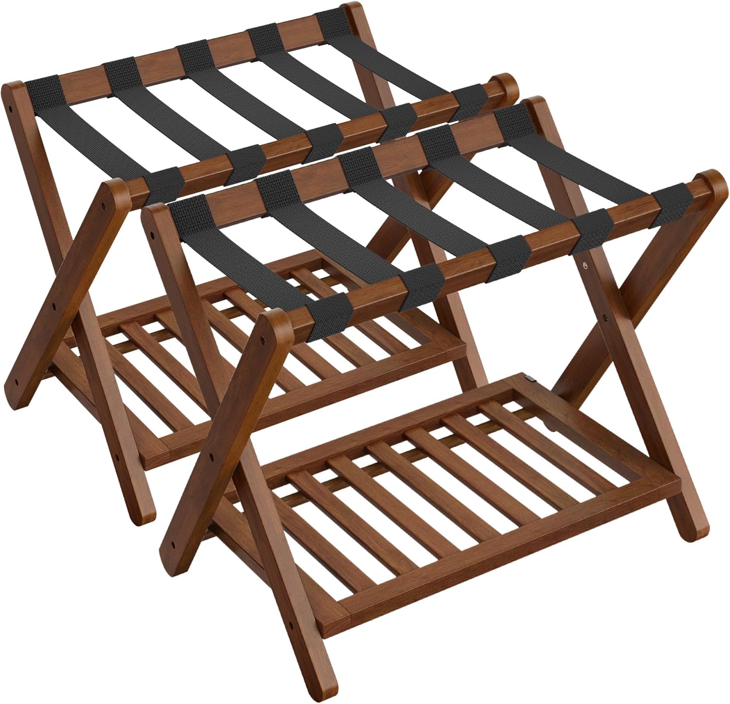 SONGMICS Solid Wood Luggage Rack for Guest Room