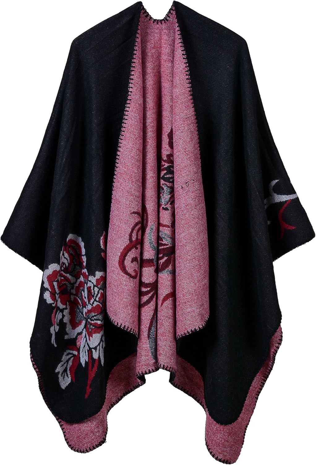 Vintage Pattern Poncho Cape for Women