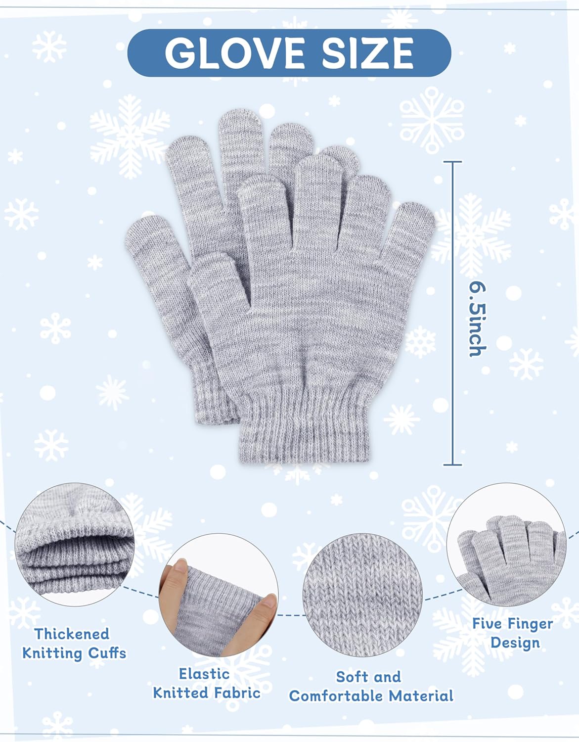 Glooarm 8 Pack Kids Beanie Hats and Gloves Set