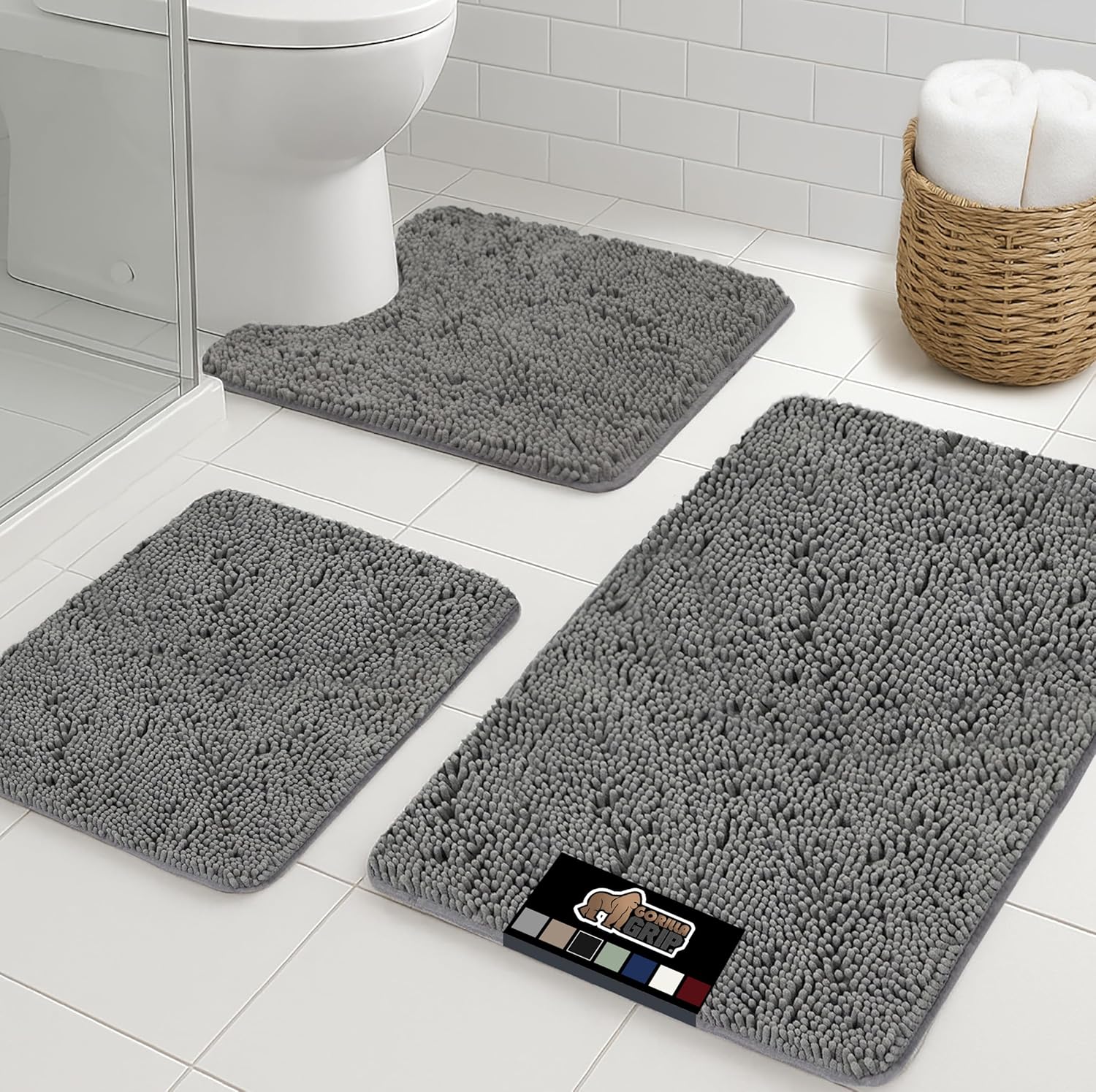 GORILLA GRIP Chenille Bath Rug