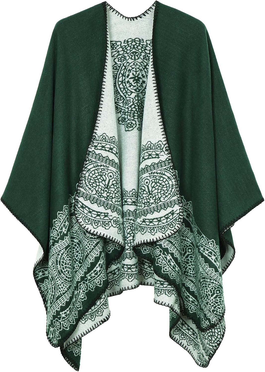 Vintage Pattern Poncho Cape for Women