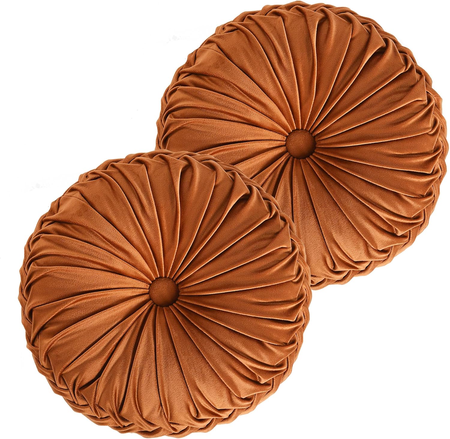 HIG Decorative Round Pleated Throw Pillows