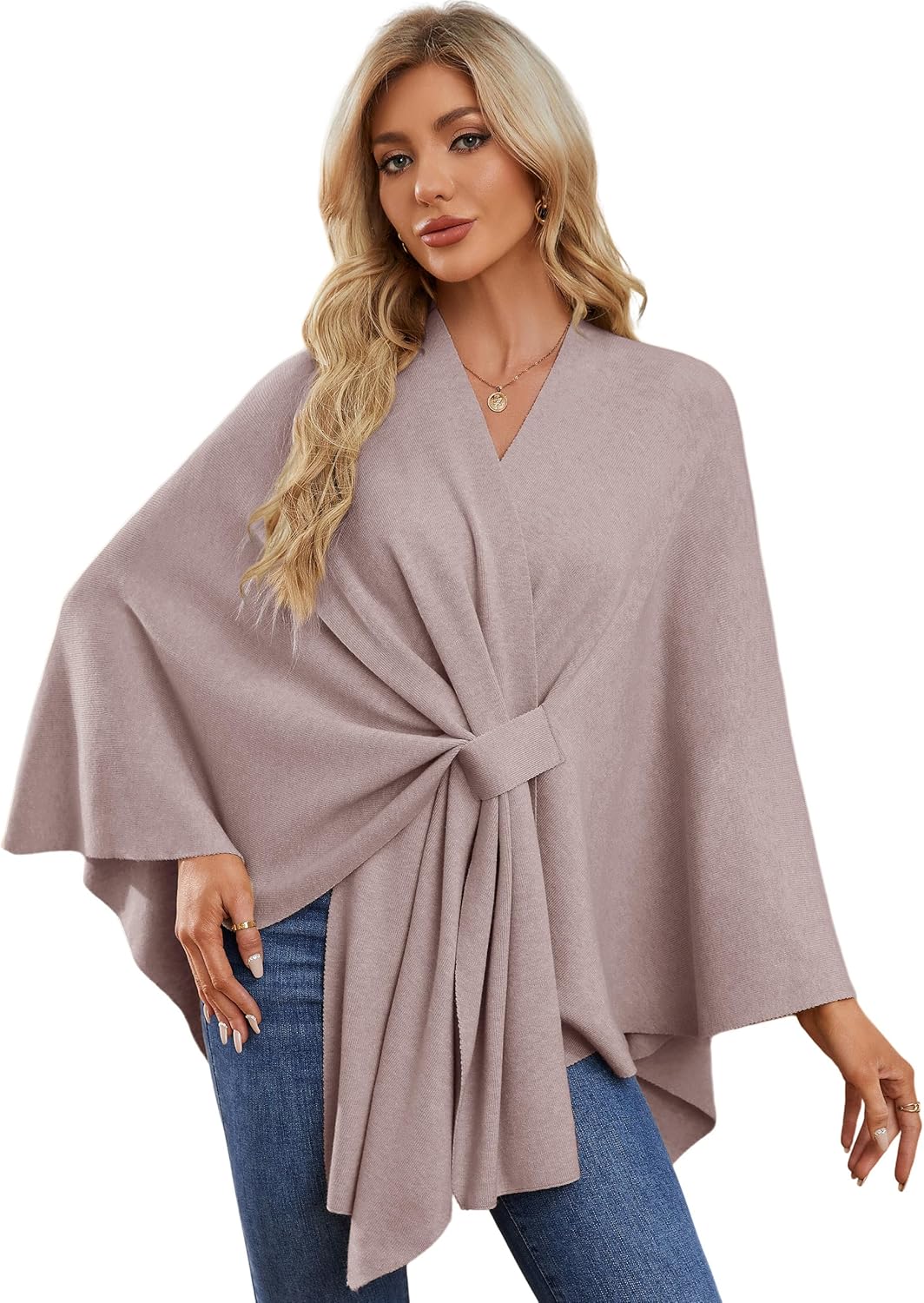 PULI Women's Elegant Shawl Wraps Sweater