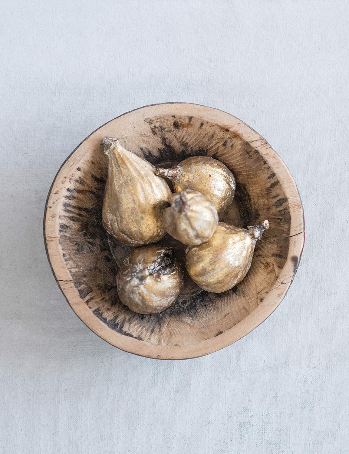 Creative Co-Op Resin Figs with Gold Finish Set