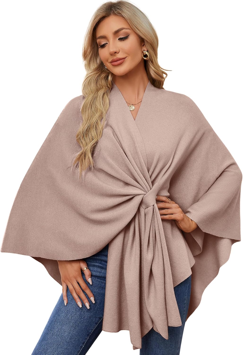 PULI Women's Elegant Shawl Wraps Sweater