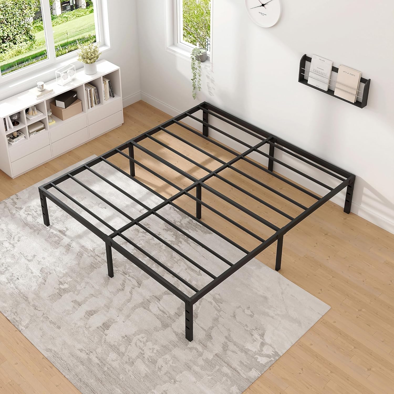 Metal Bed Frame Full Size Bed Frame with Storage Space