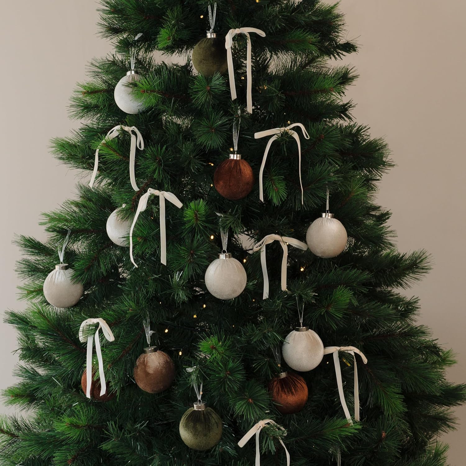 Elegant Velvet Christmas Ornaments & Velvet Bows Set