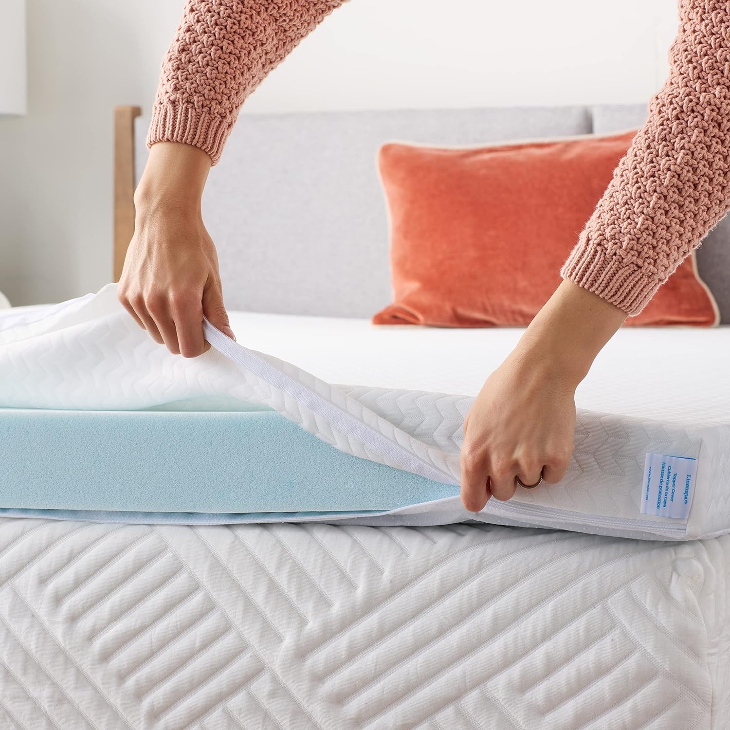 LINENSPA 2" Gel Memory Foam Mattress Topper