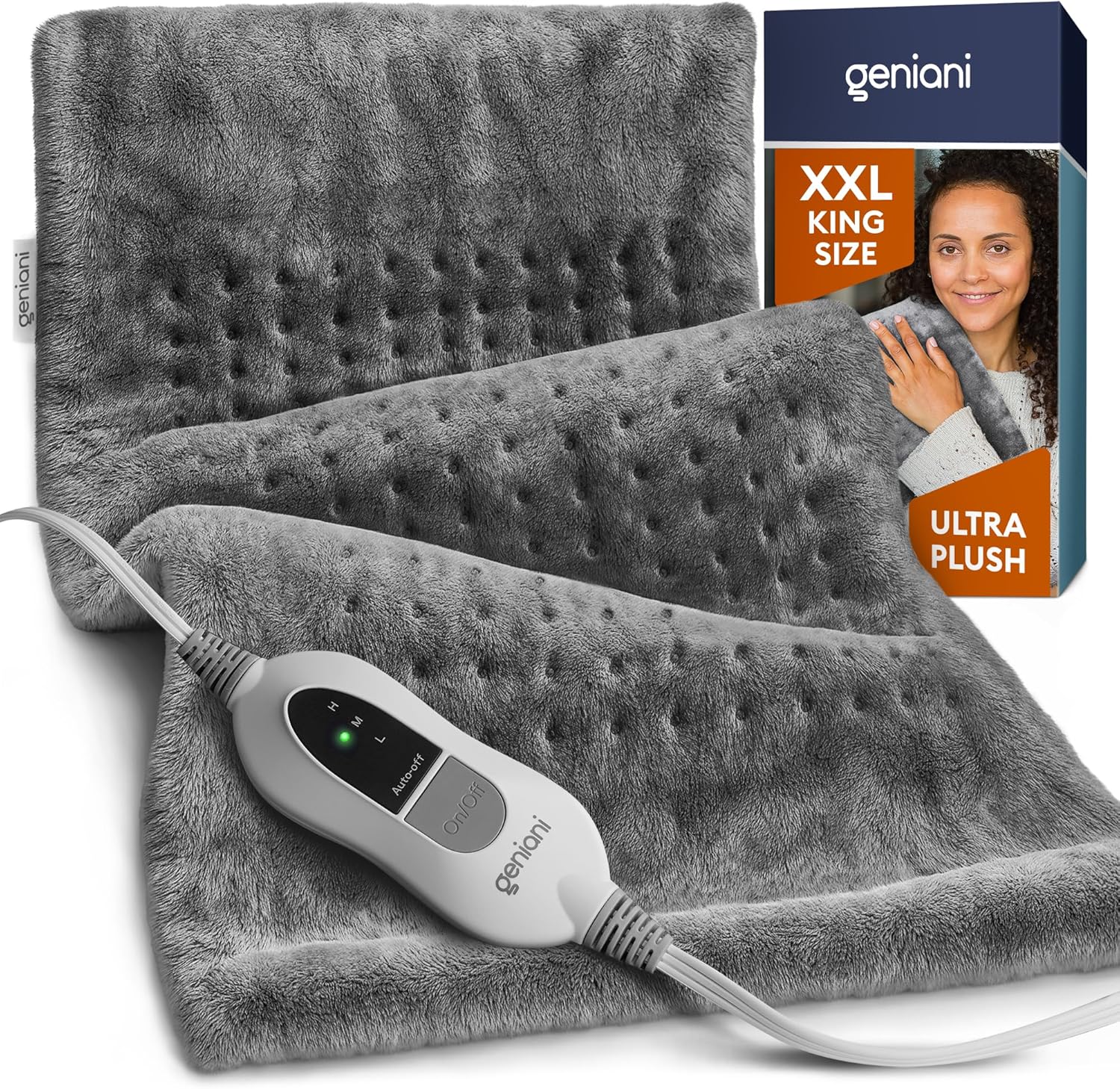 GENIANI Electric Throw XL Electric Heating Pad for Back Pain