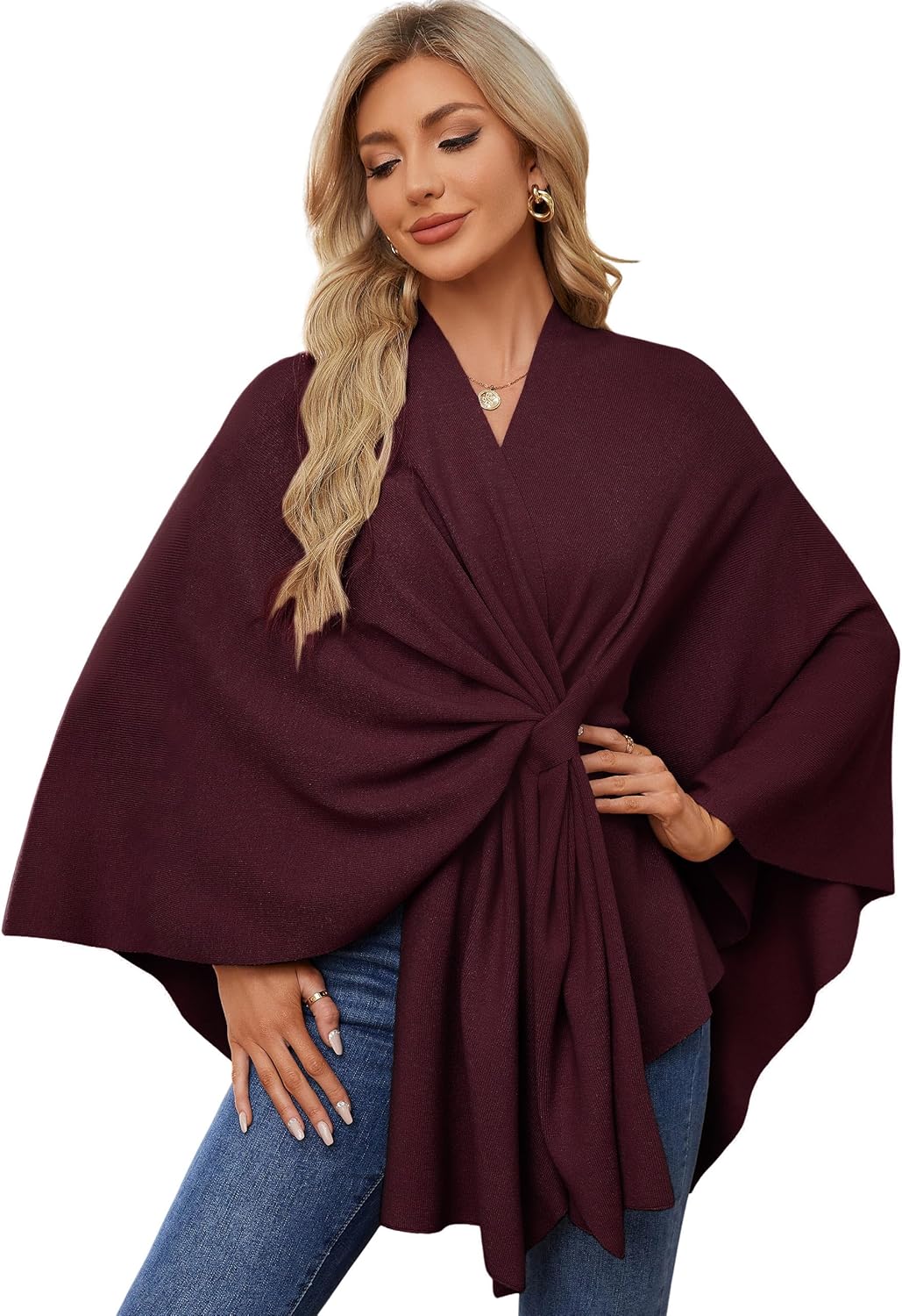 PULI Women's Elegant Shawl Wraps Sweater