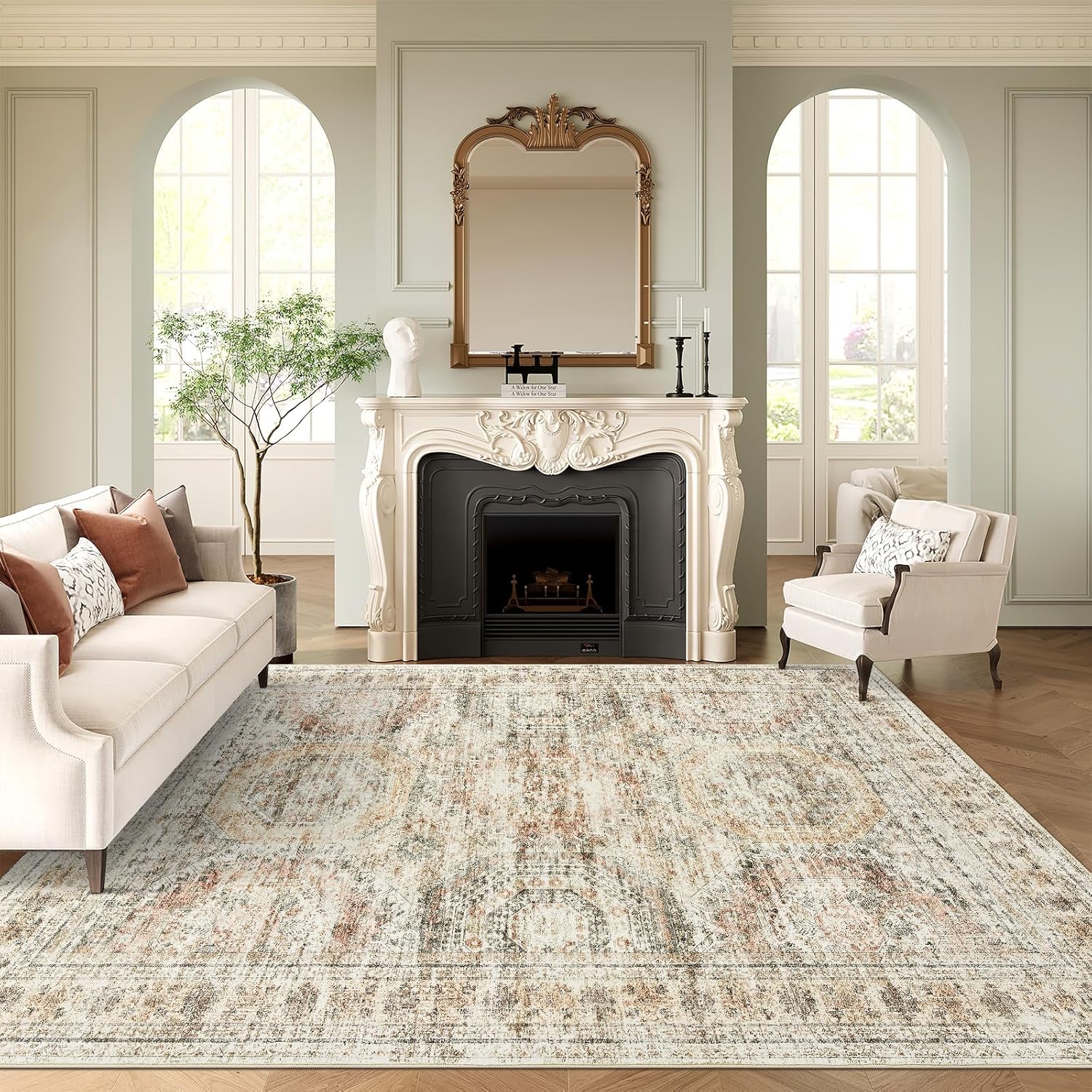 Washable Area Rug Large Soft Rugs for Living Room