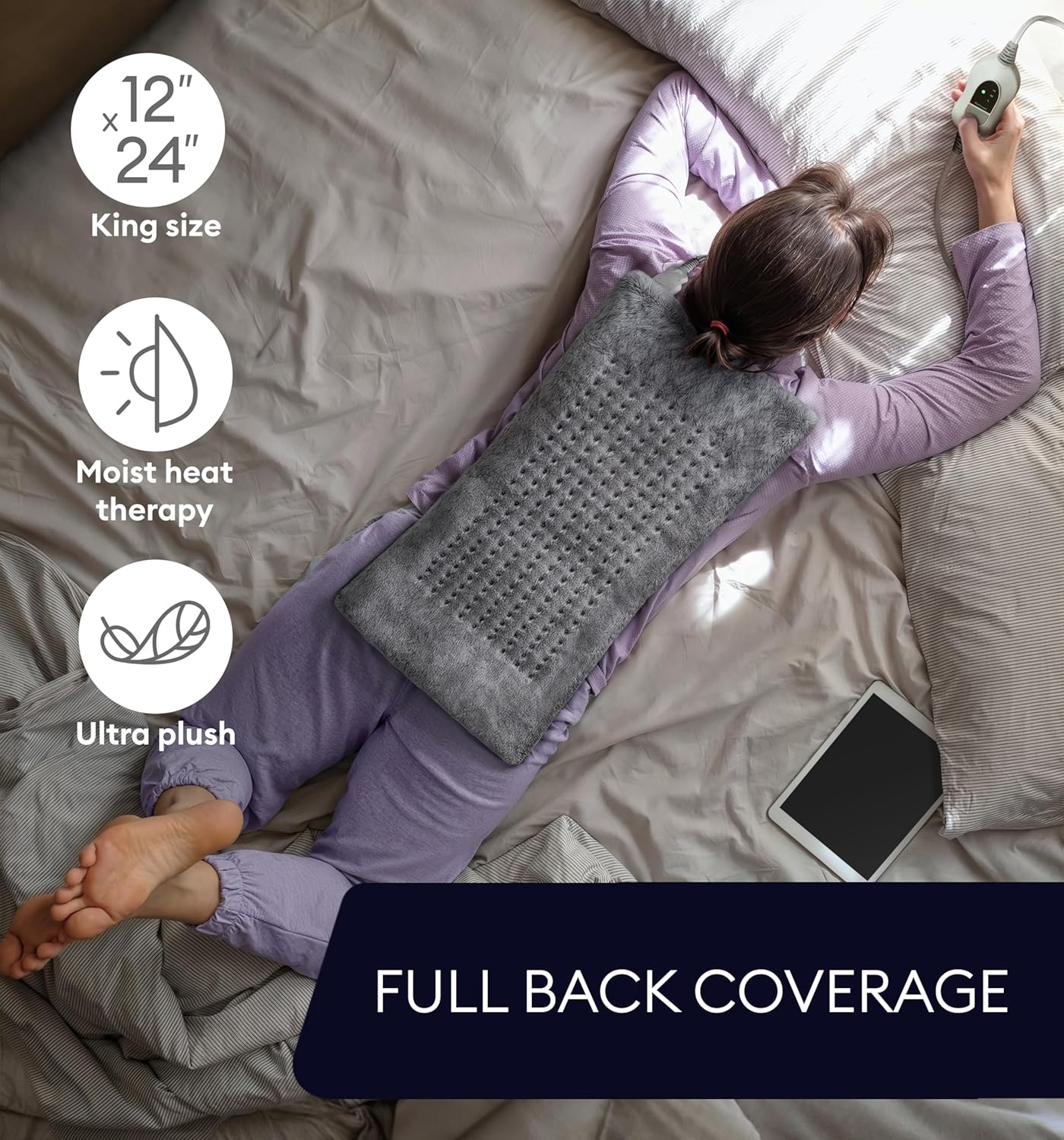 GENIANI Electric Throw XL Electric Heating Pad for Back Pain