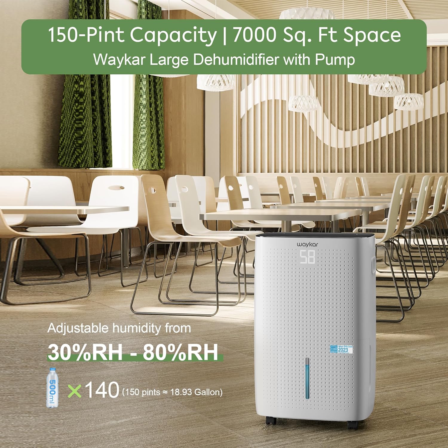 Waykar Energy Star Dehumidifier with Pump