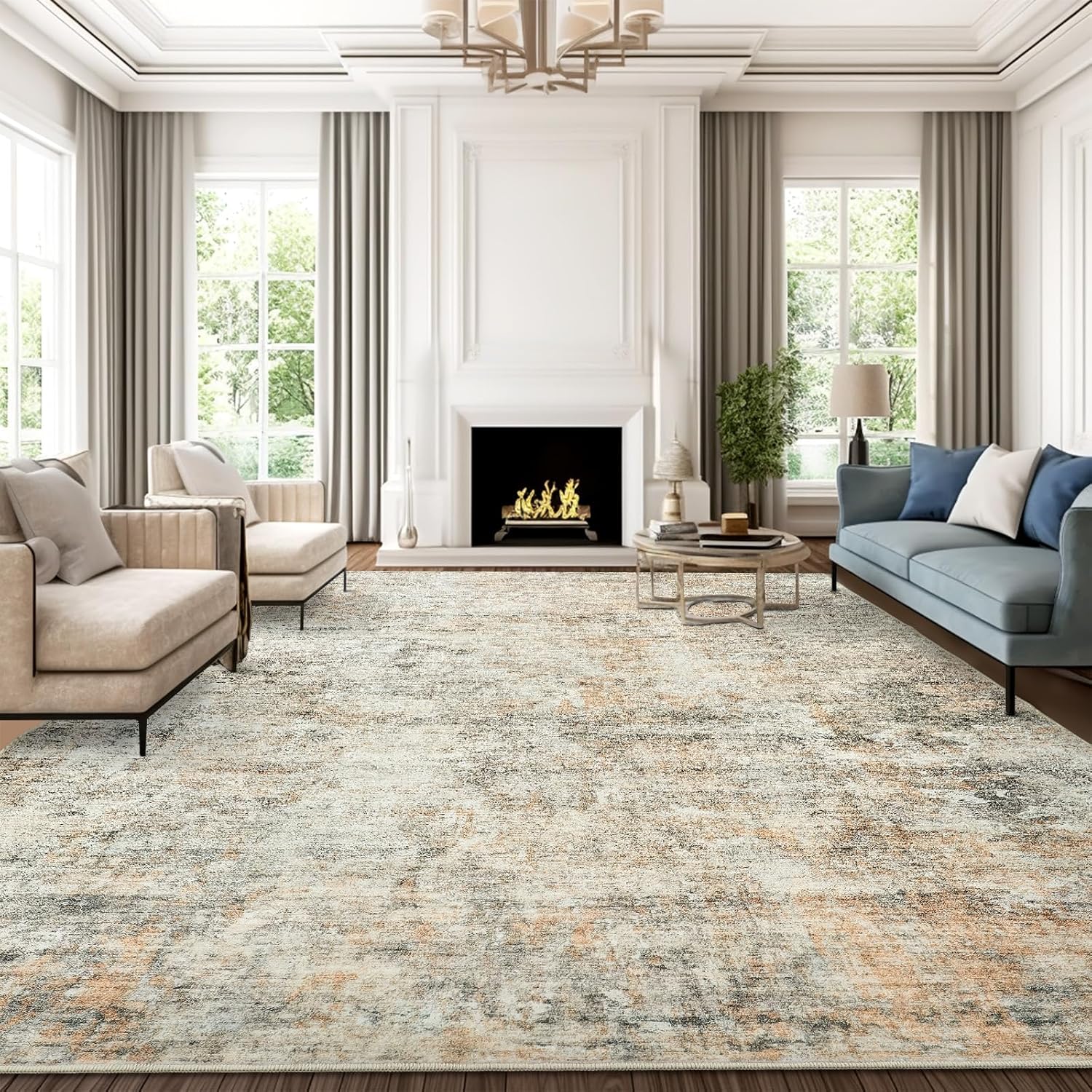 Washable Area Rug Large Soft Rugs for Living Room