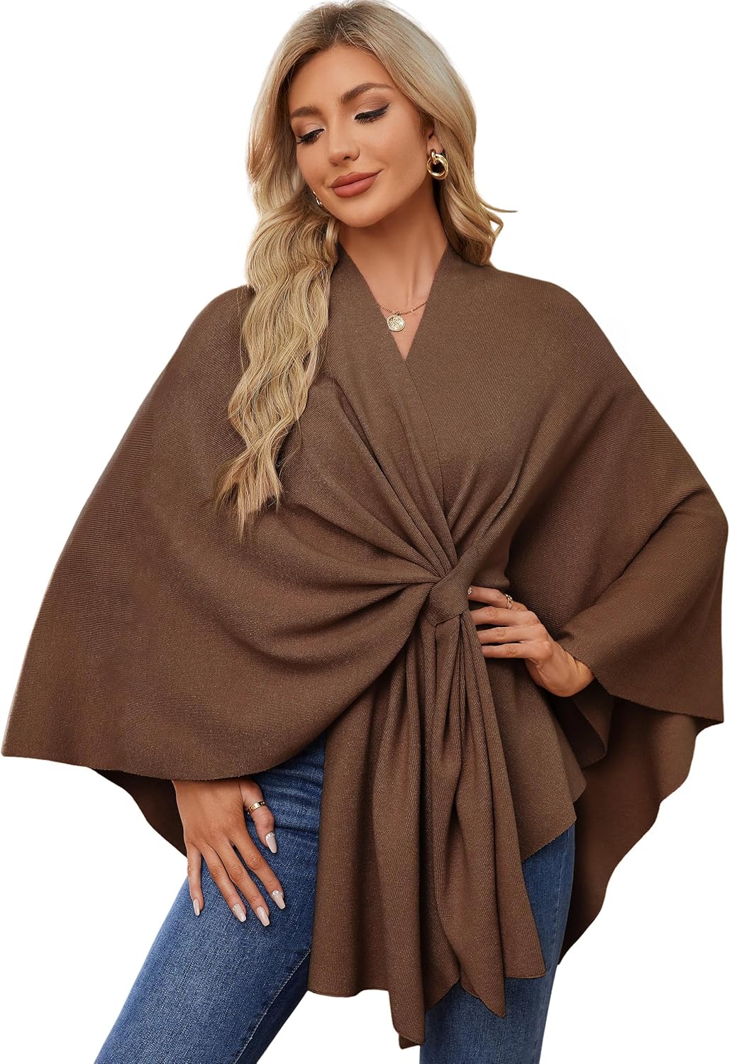 PULI Women's Elegant Shawl Wraps Sweater
