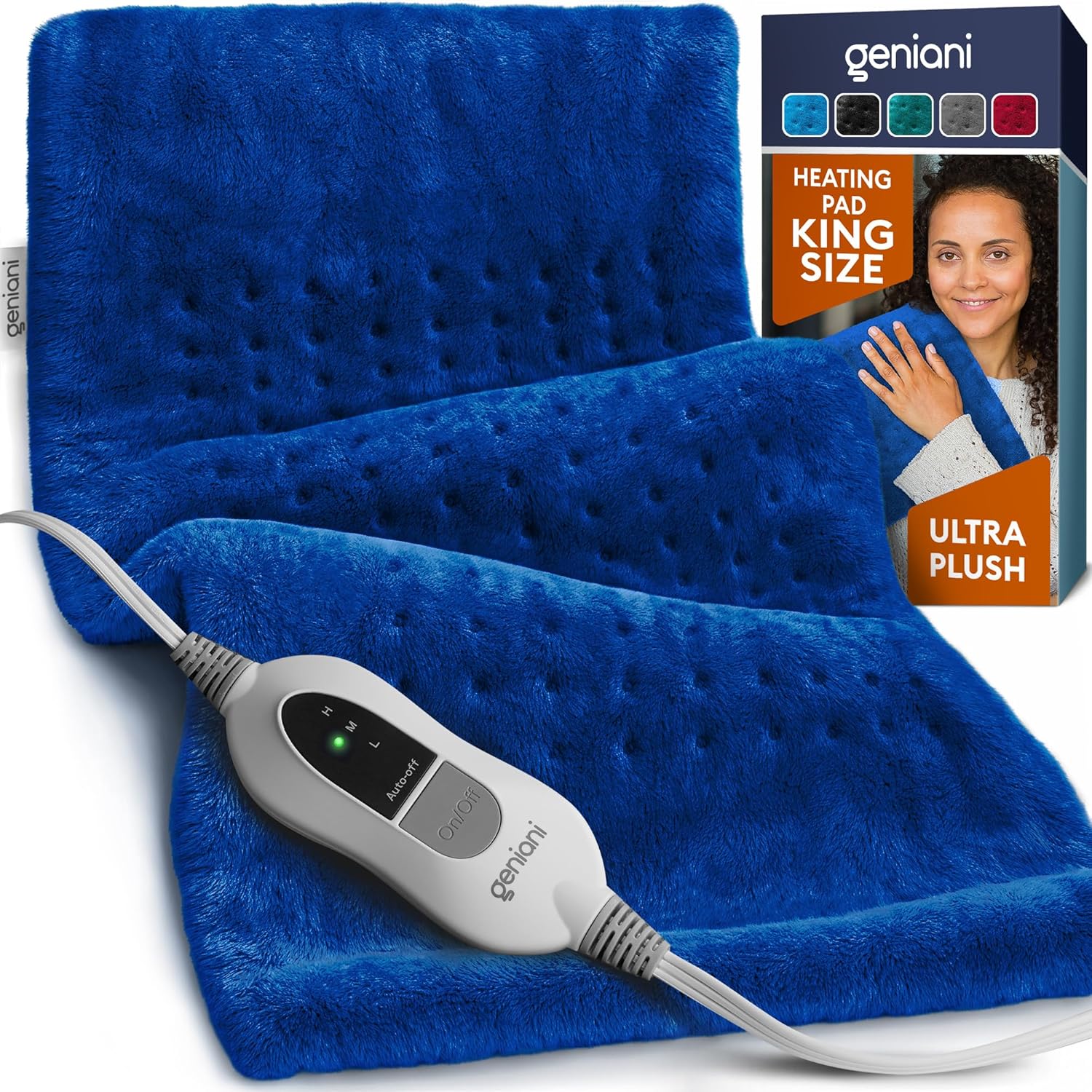GENIANI Electric Throw XL Electric Heating Pad for Back Pain