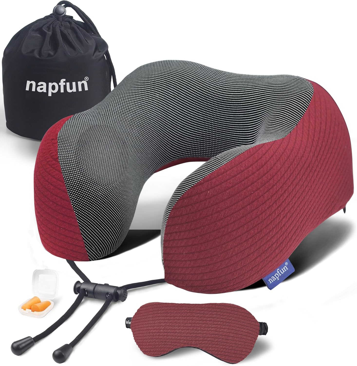 Napfun Memory Foam Travel Neck Pillow