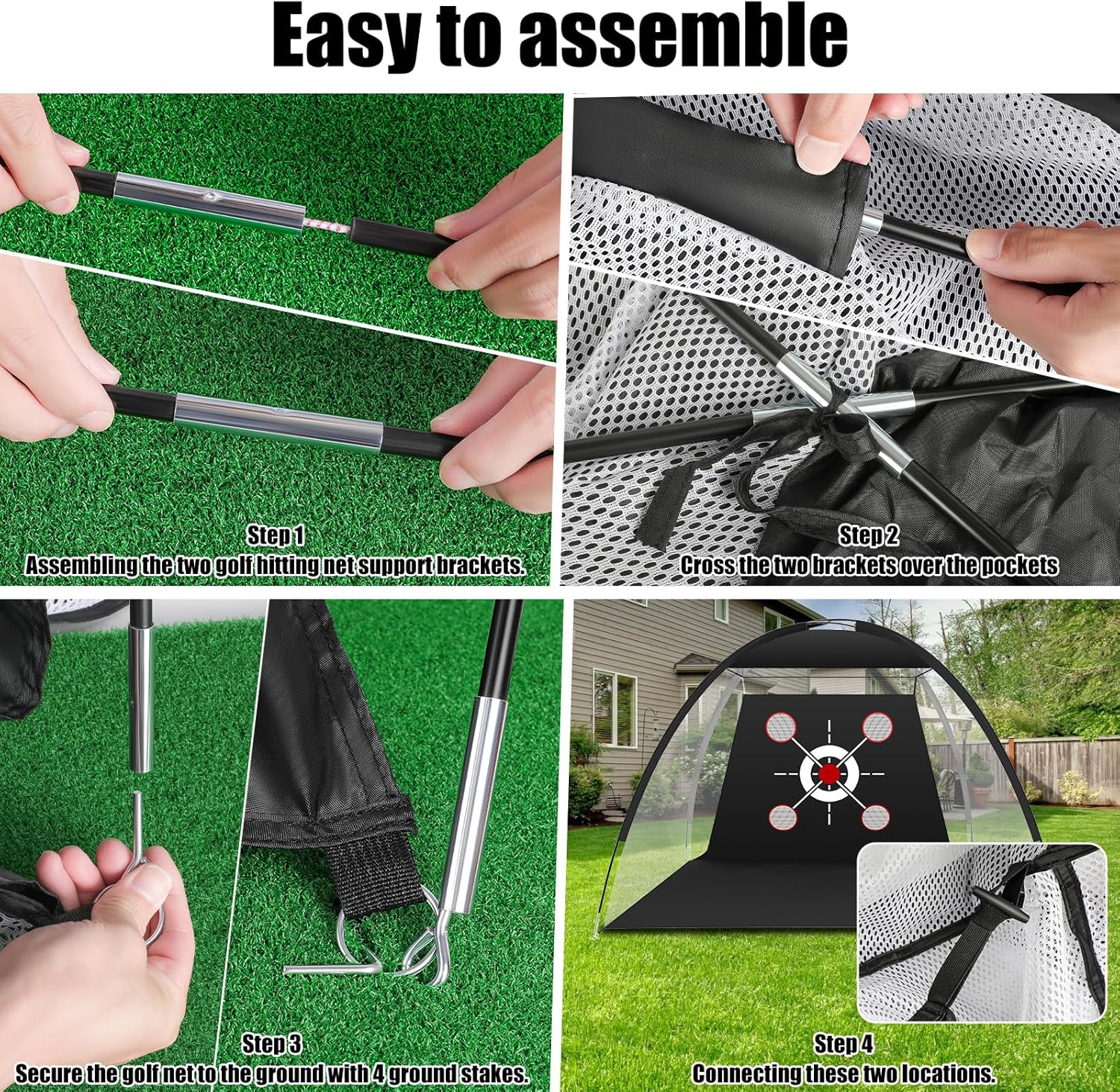 Golf Net 10x7ft Golf Hitting Net with Multiple Targets