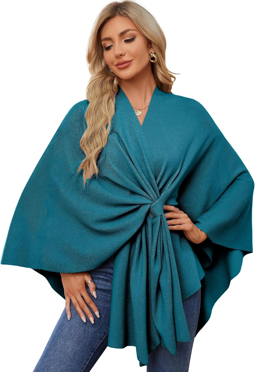 PULI Women's Elegant Shawl Wraps Sweater