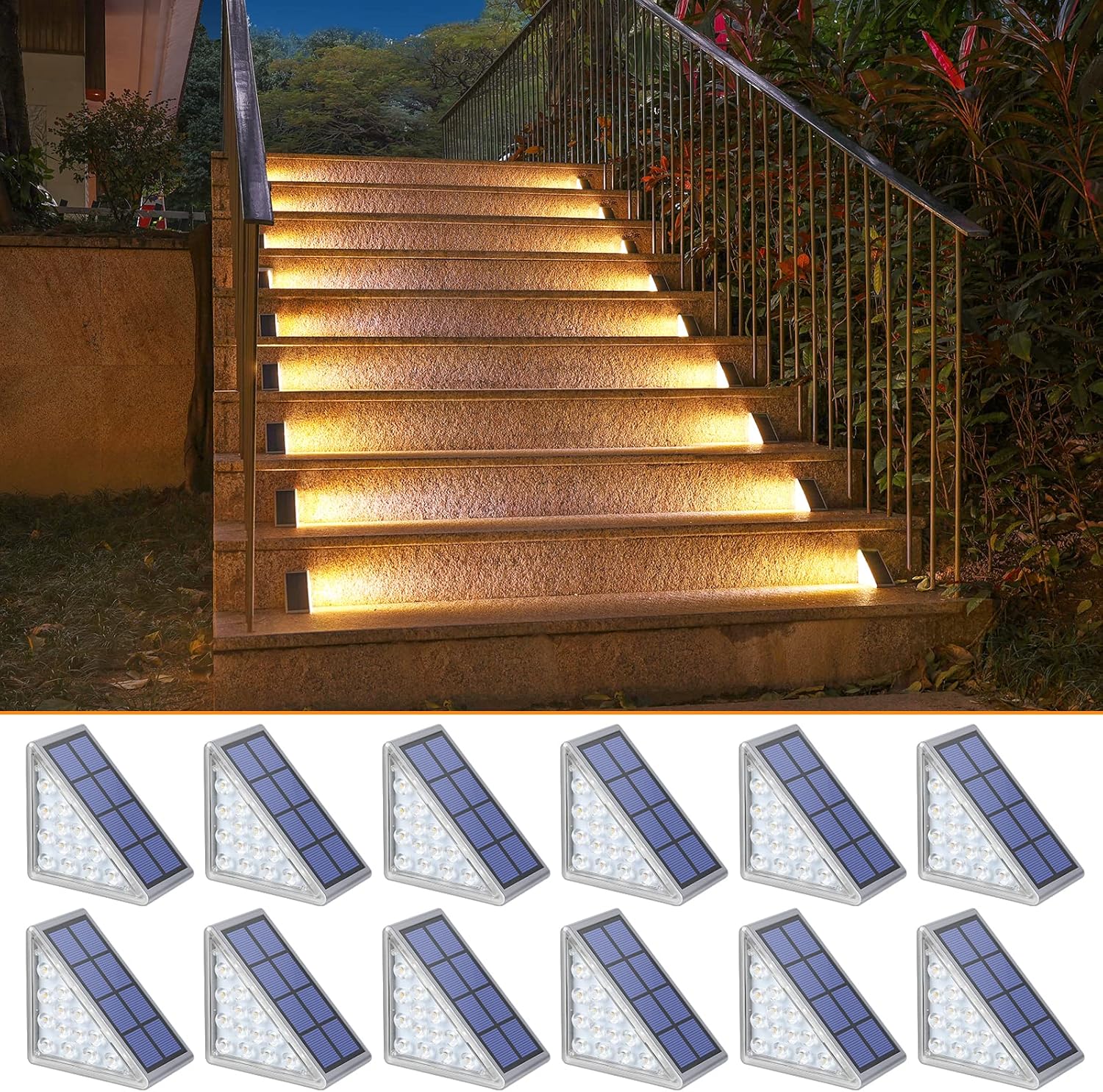 NIORSUN Solar Step Lights for Outside