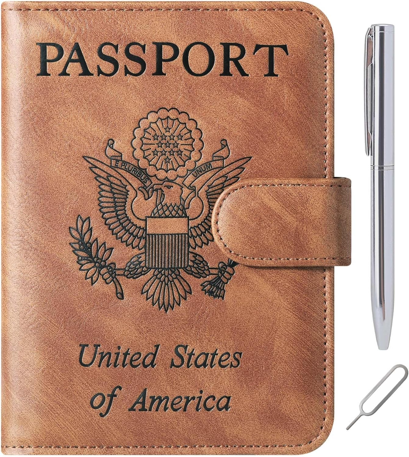Airtag Passport Holder Cover Wallet Travel Essentials Leather