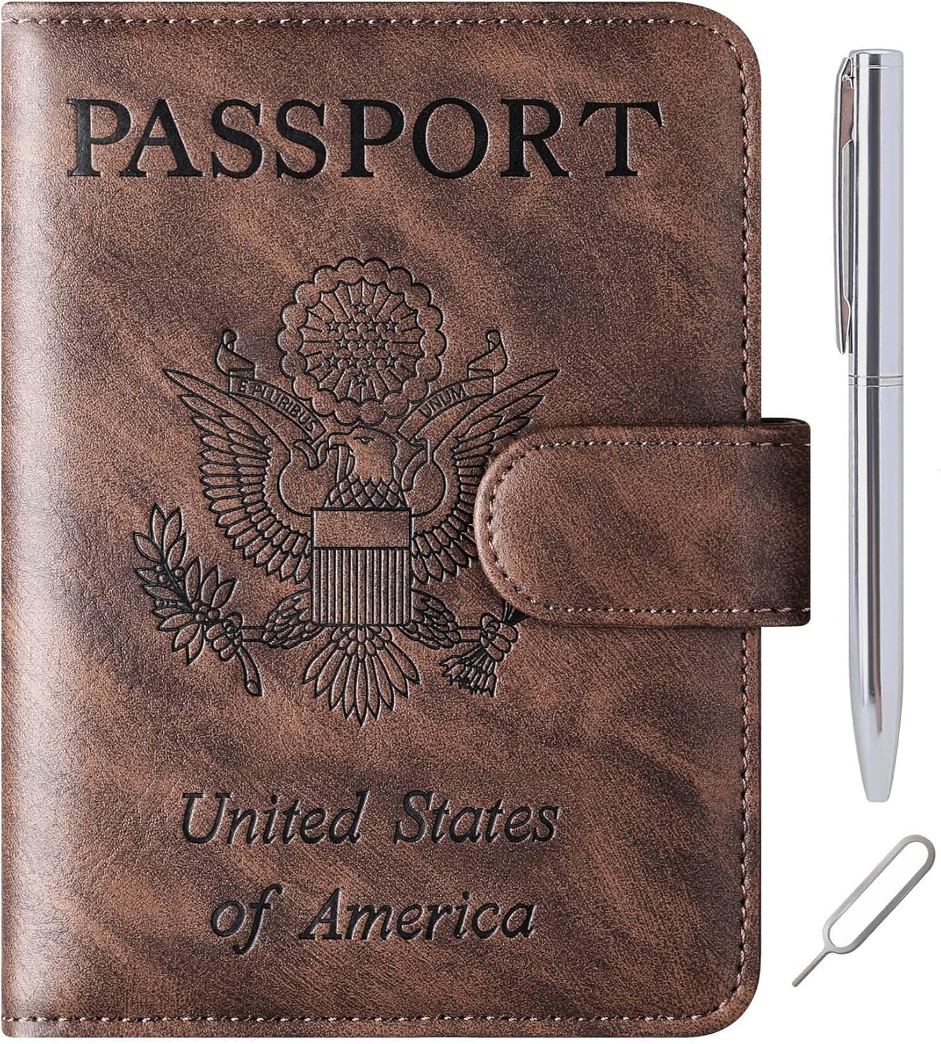 Airtag Passport Holder Cover Wallet Travel Essentials Leather